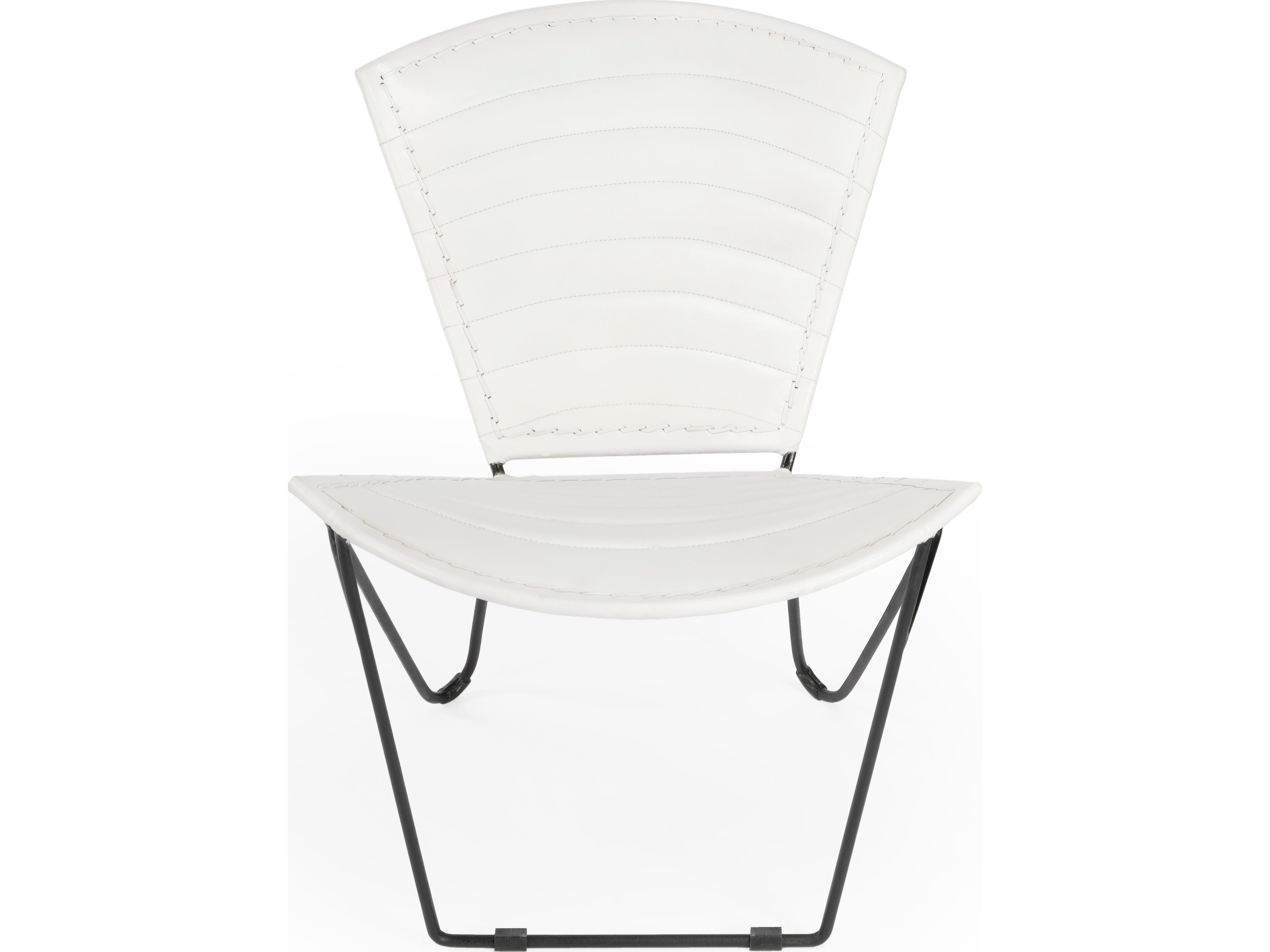 Butler Felix White Leather Accent Chair