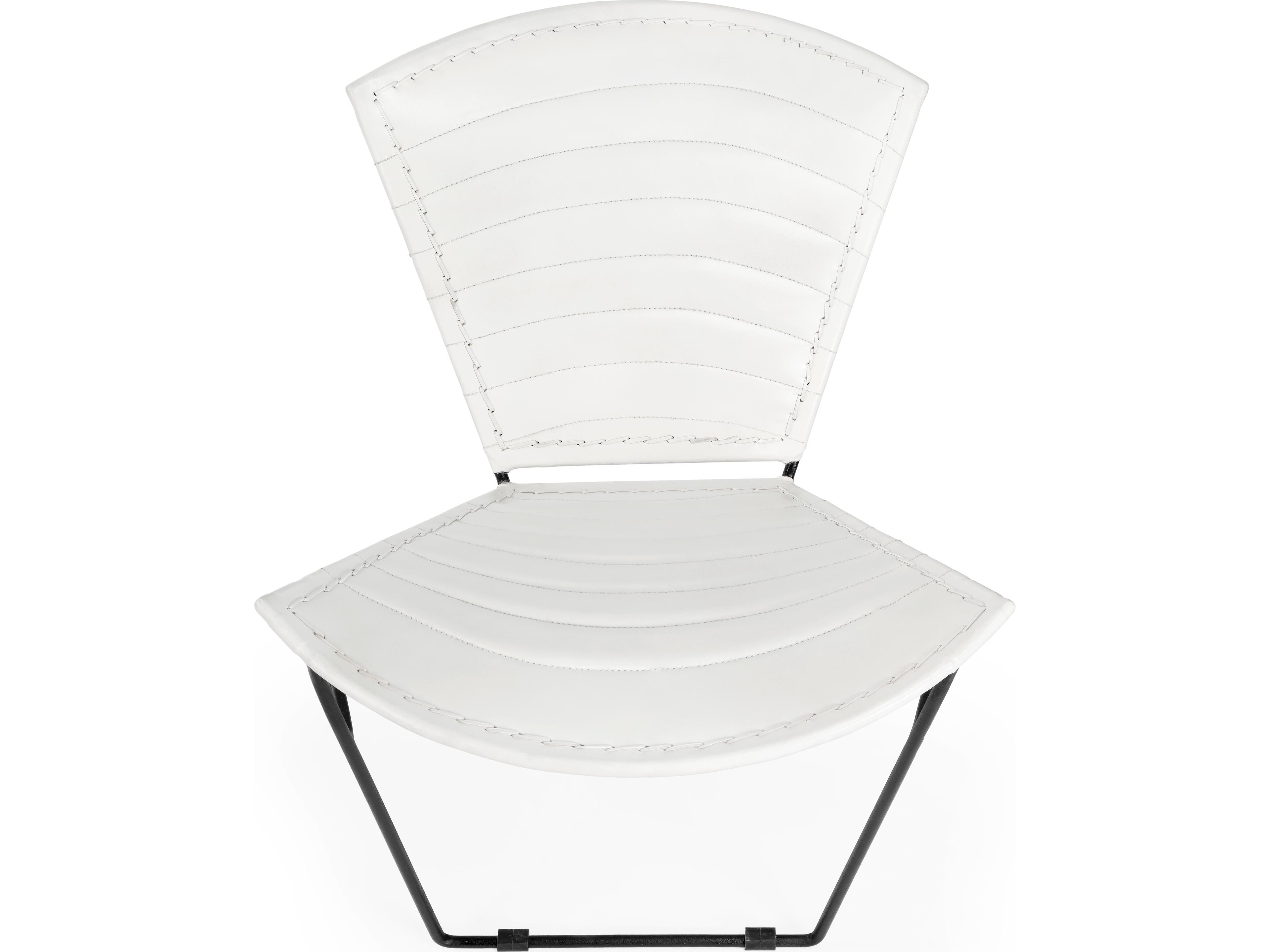 Butler Felix White Leather Accent Chair