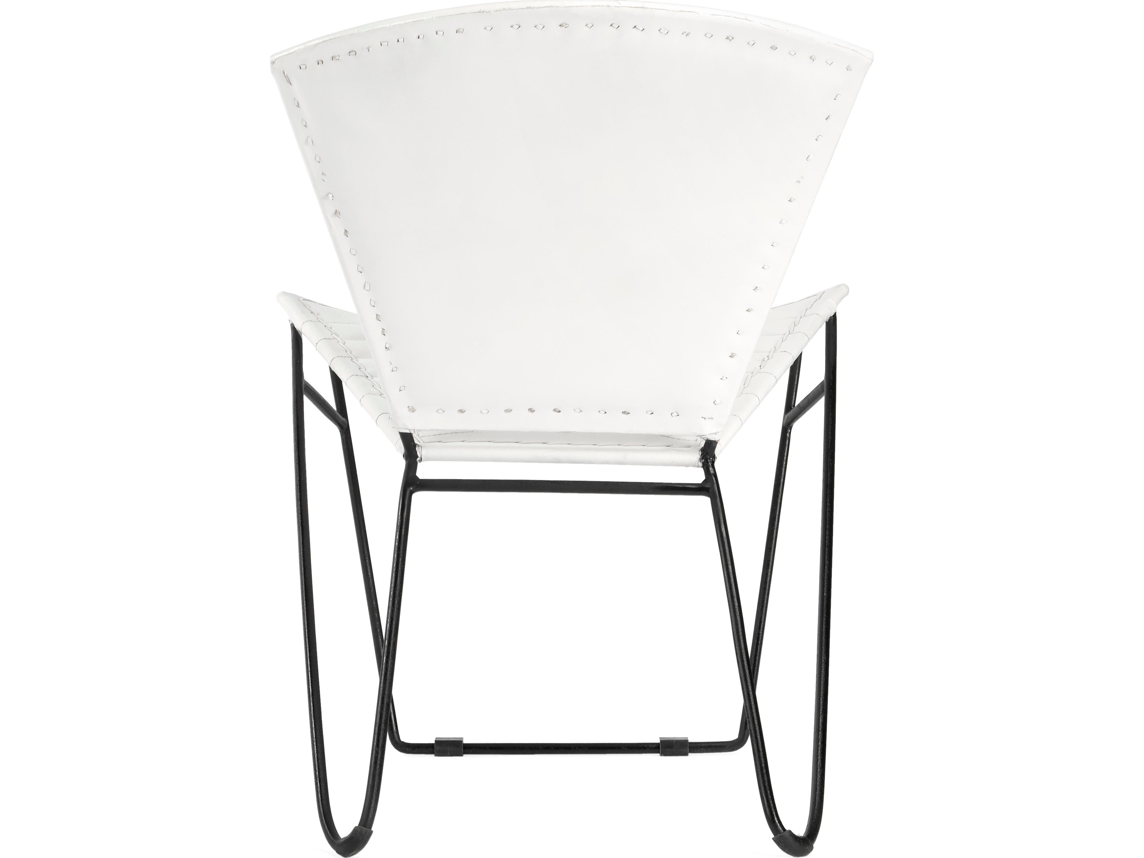 Butler Felix White Leather Accent Chair