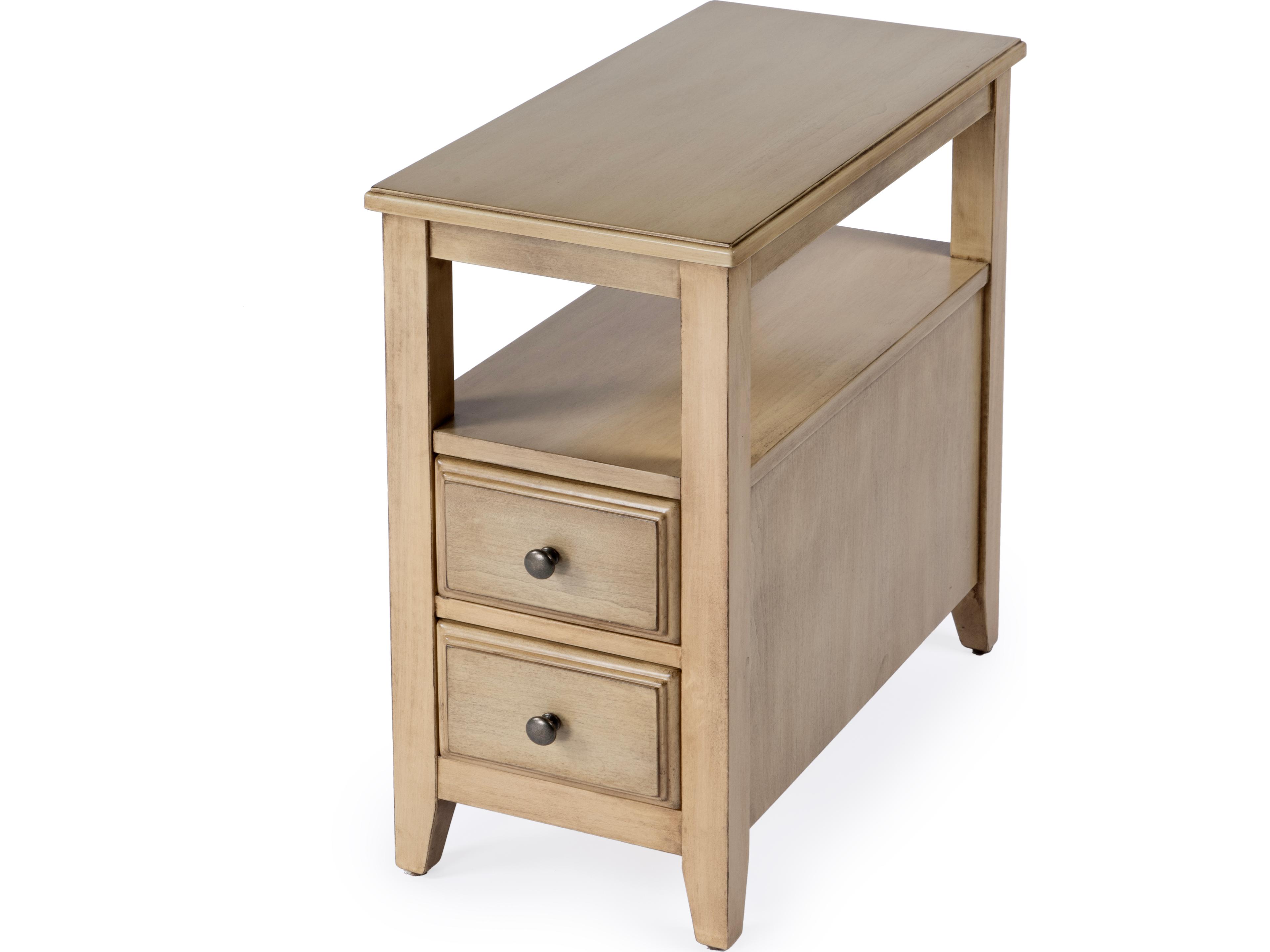 Marcus Rectangular Wood Antique Beige End Table