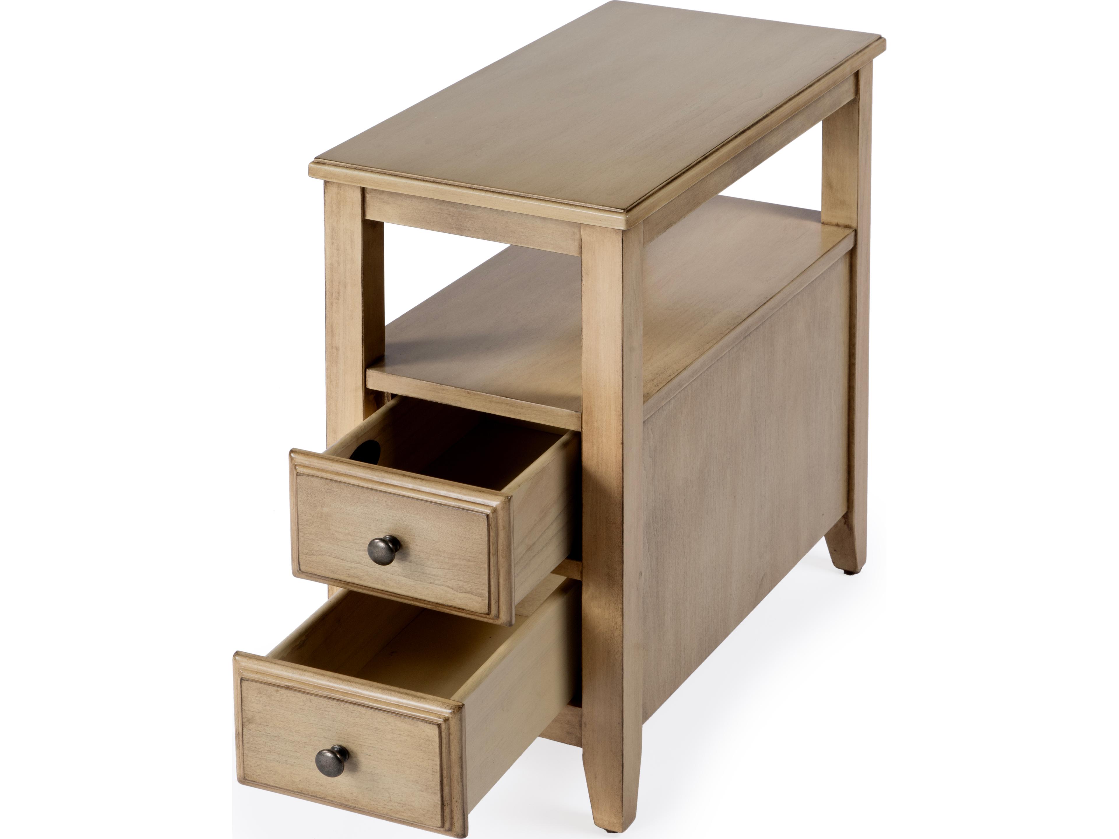 Butler Marcus Rectangular Wood Antique Beige End Table