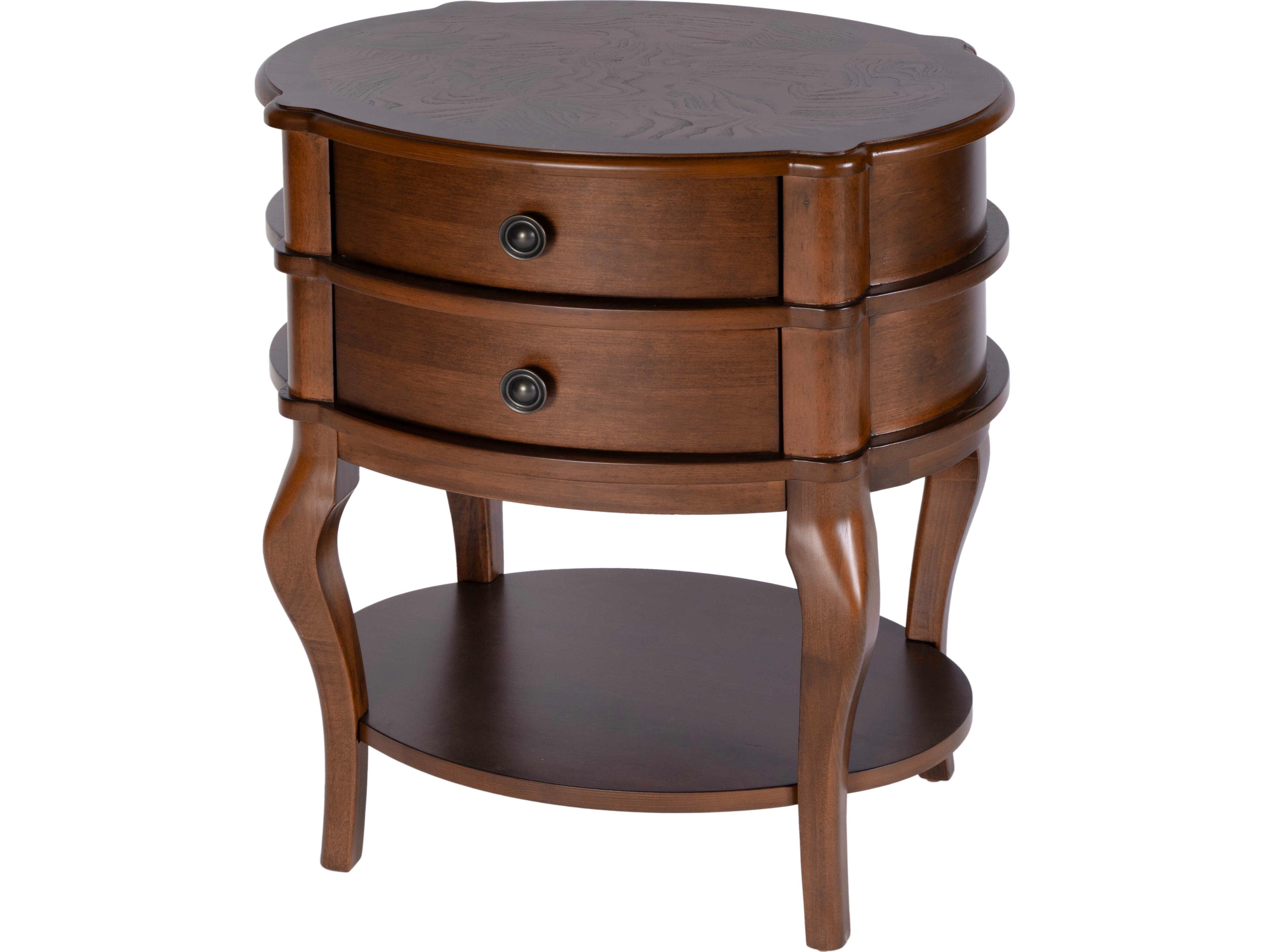 Ethel Oval Wood Brown End Table