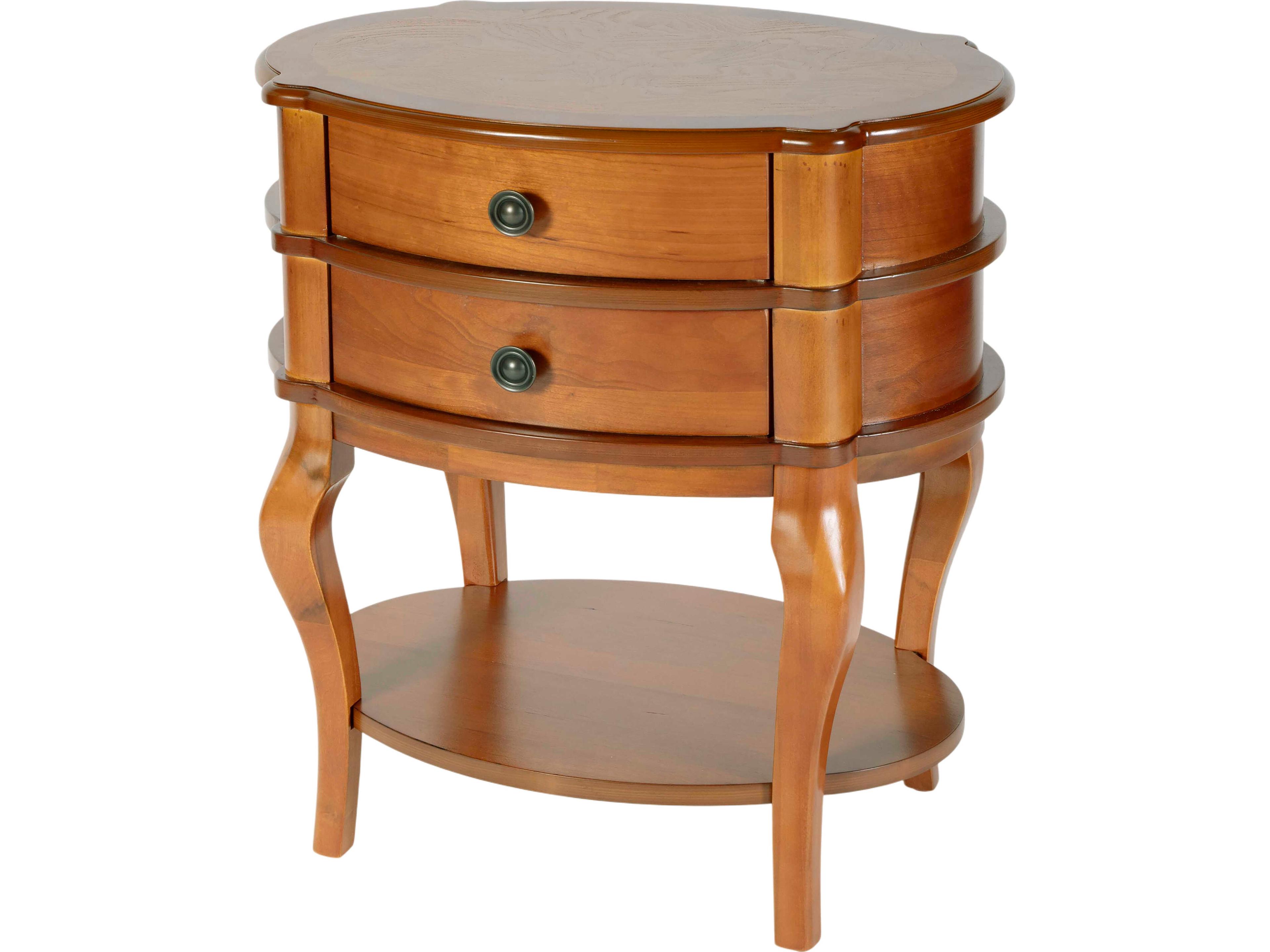 Ethel Oval Wood Light Brown End Table