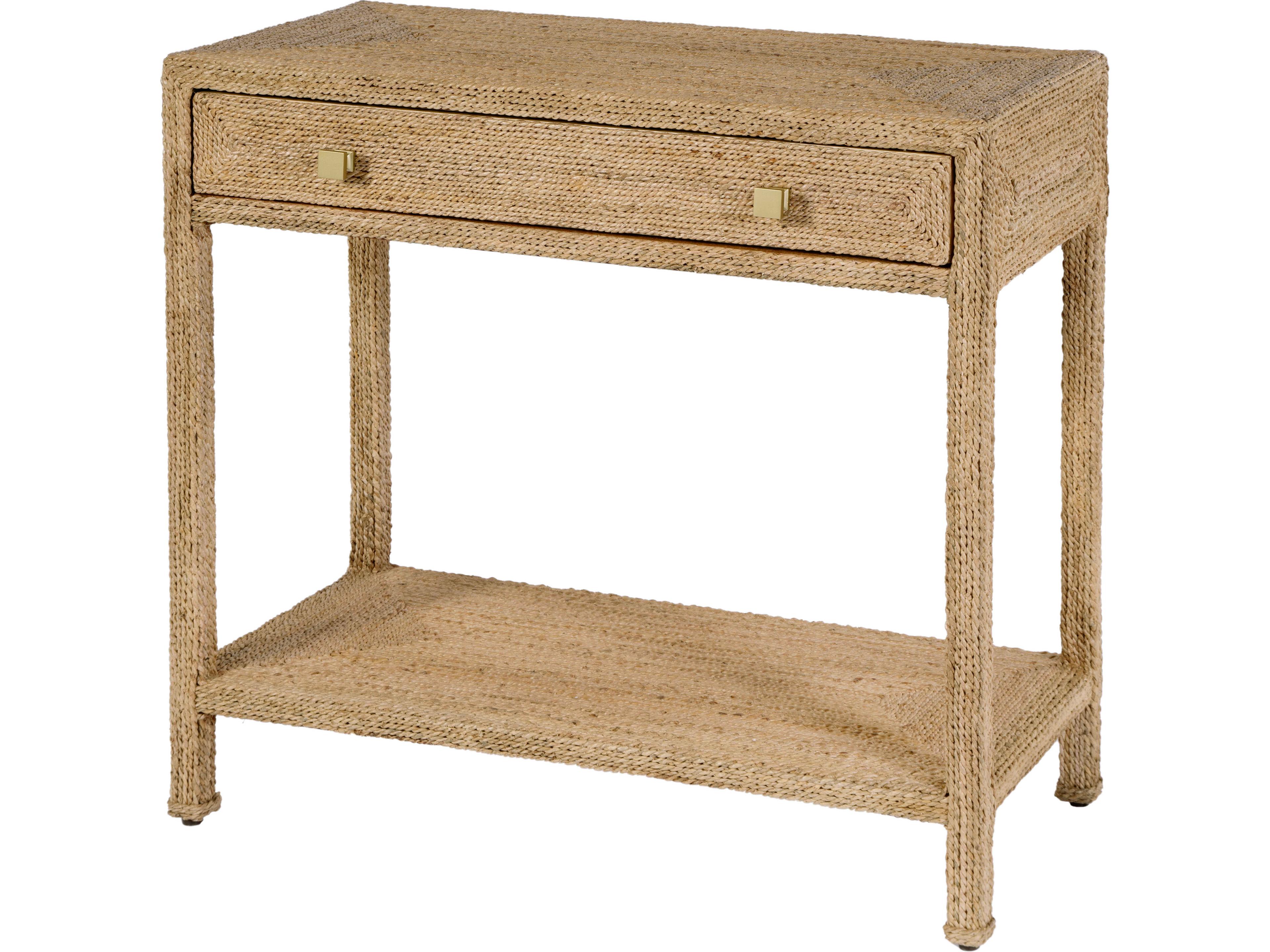 Como Rectangular Wood Natural Brown Console Table