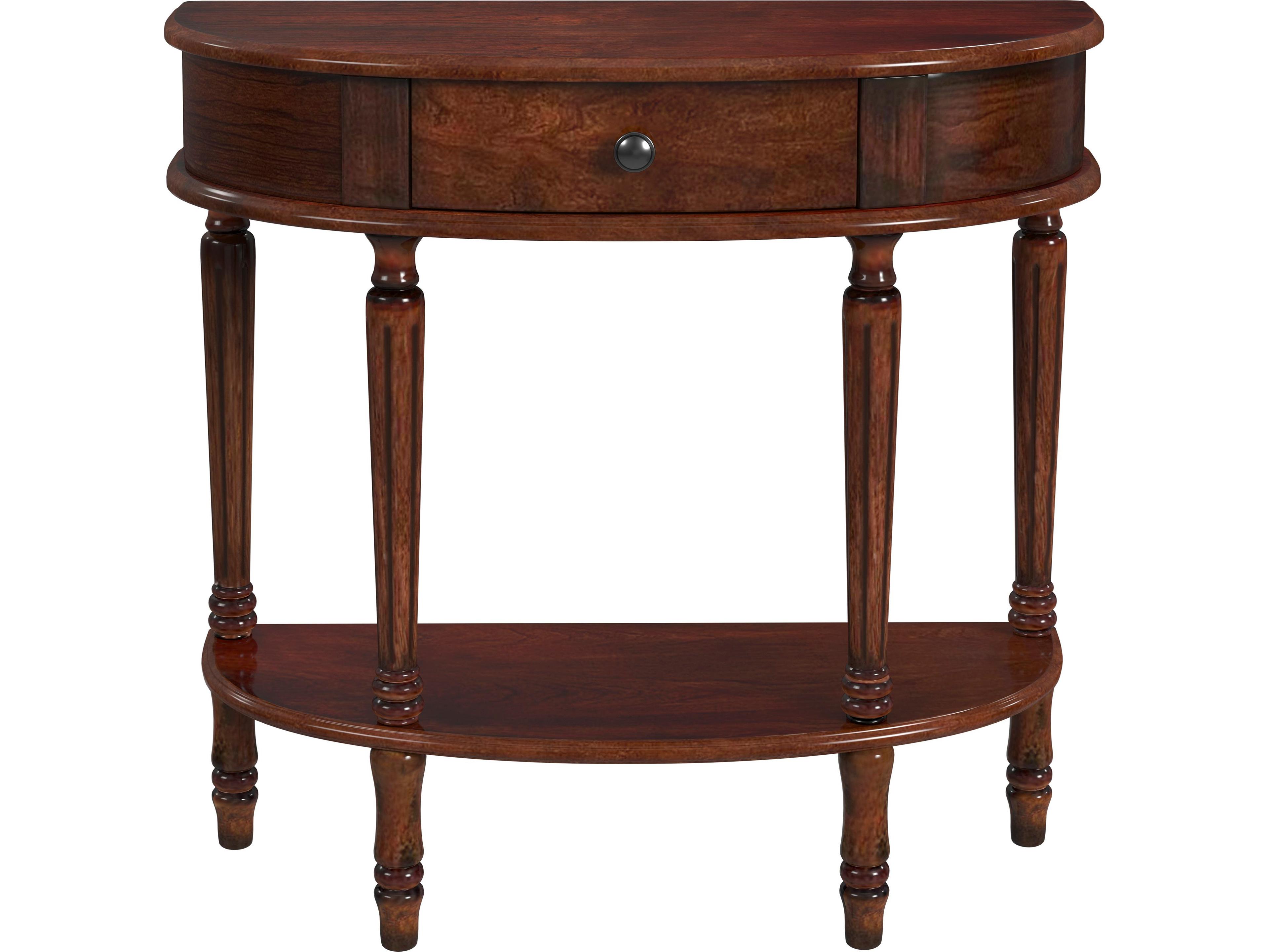 Mozart Demilune Wood Cherry Console Table