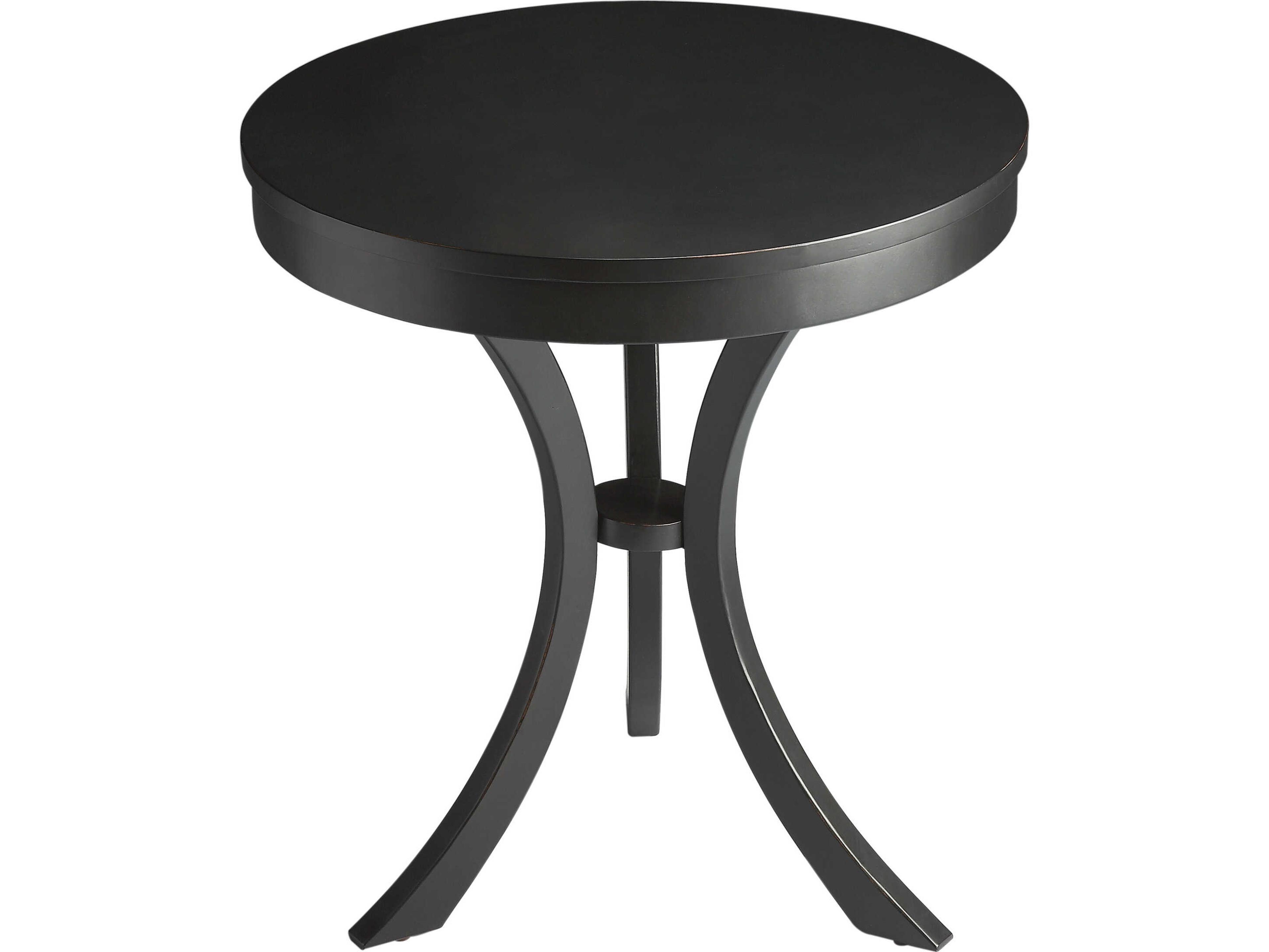 Gerard Round Wood Black End Table