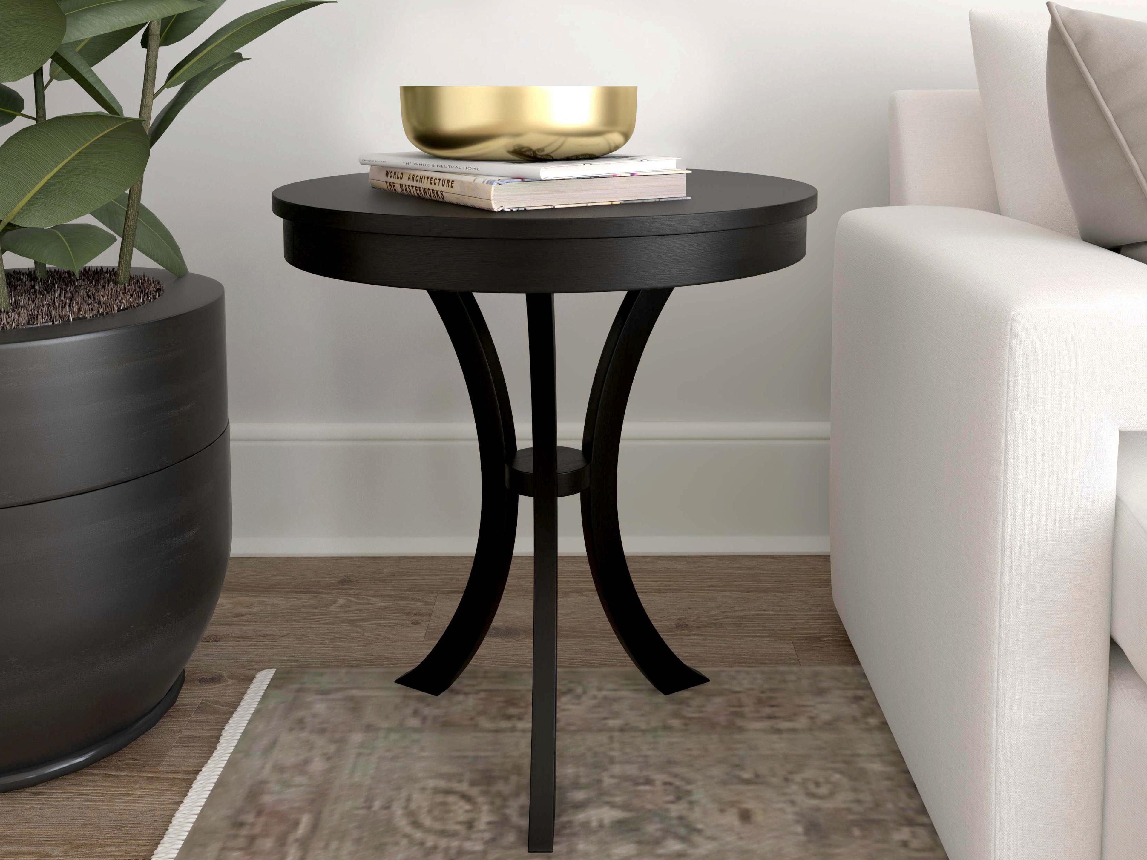 Butler Gerard Round Wood Black End Table