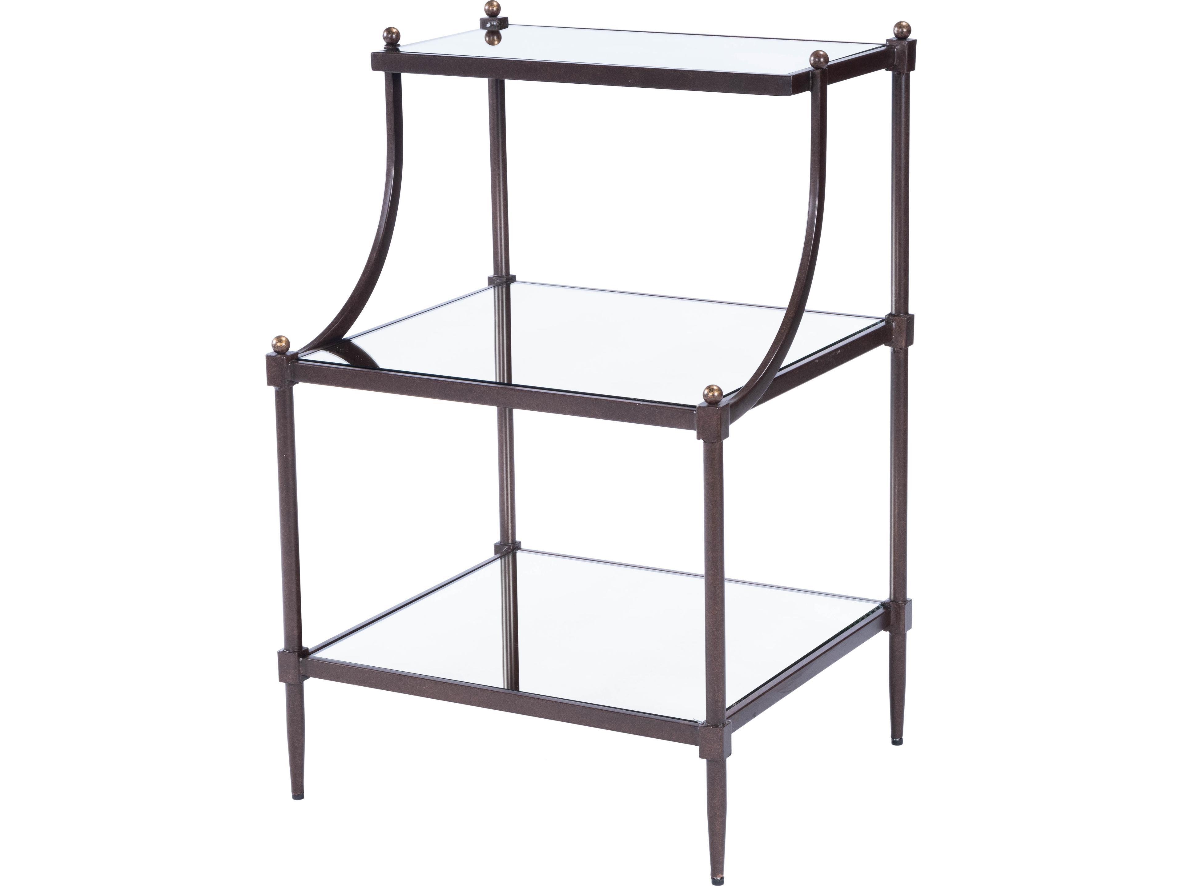 Peninsula Rectangular Mirror Metalworks End Table