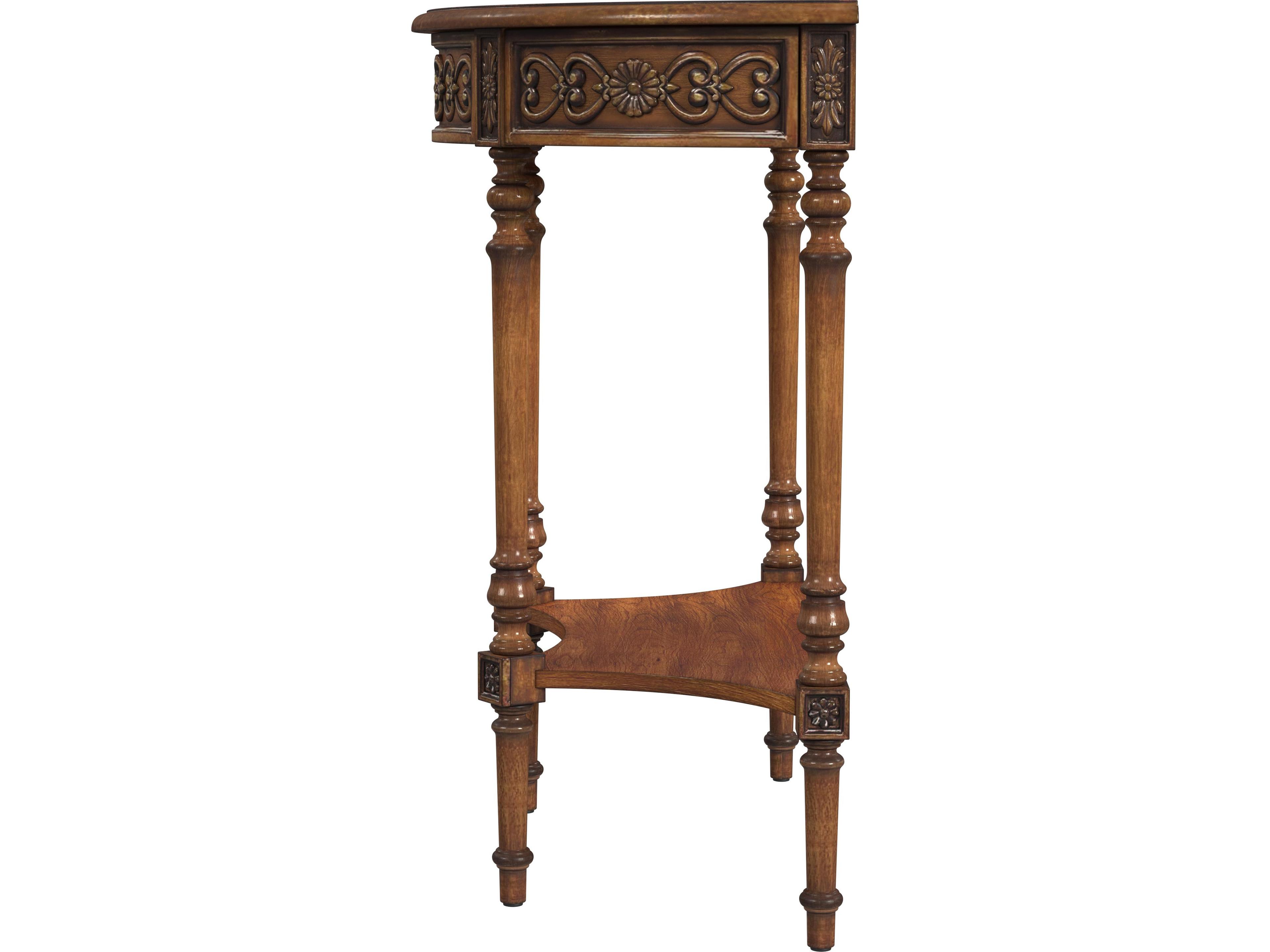 Butler Danelle Demilune Wood Antique Cherry Console Table