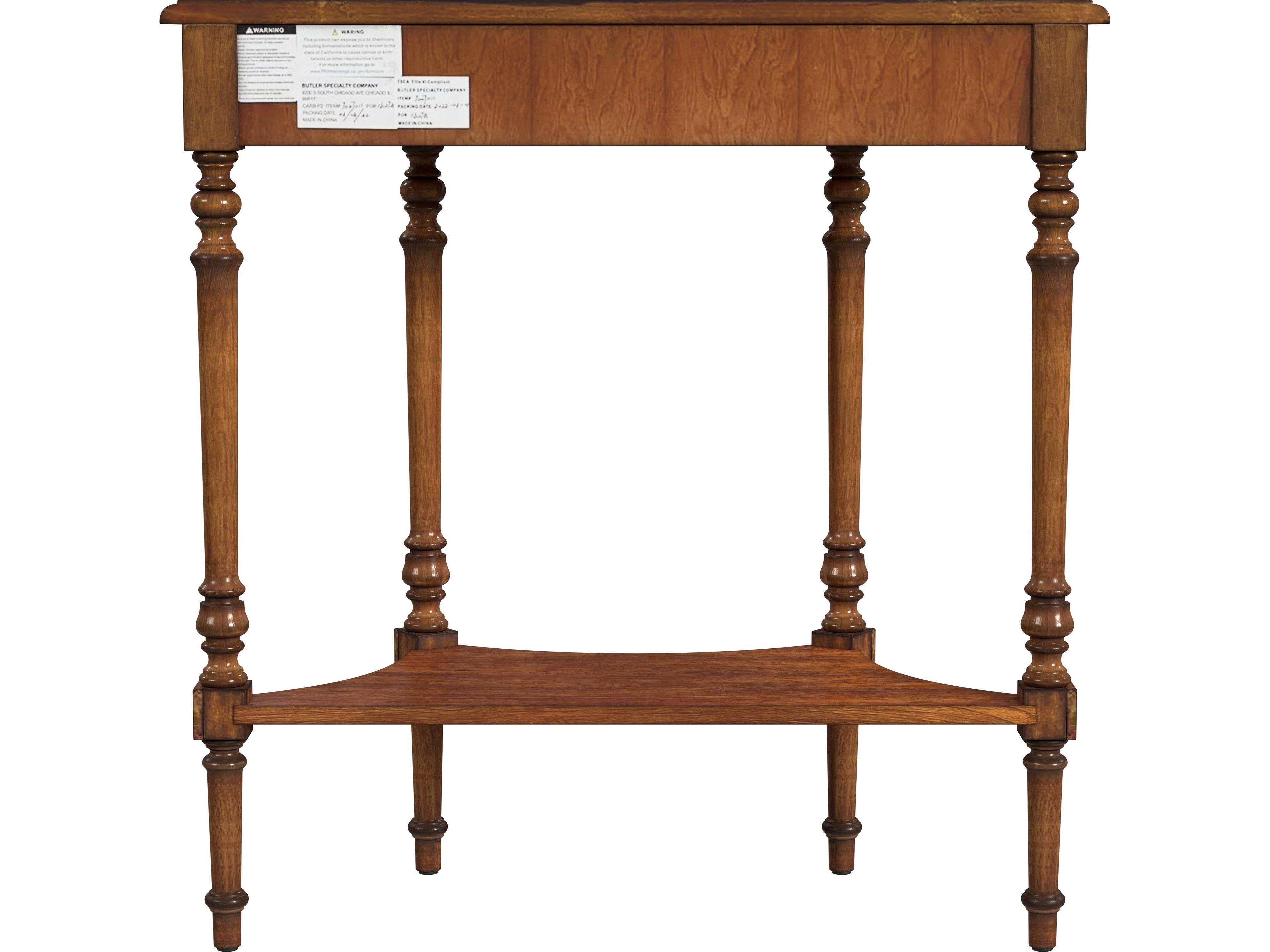 Butler Danelle Demilune Wood Antique Cherry Console Table