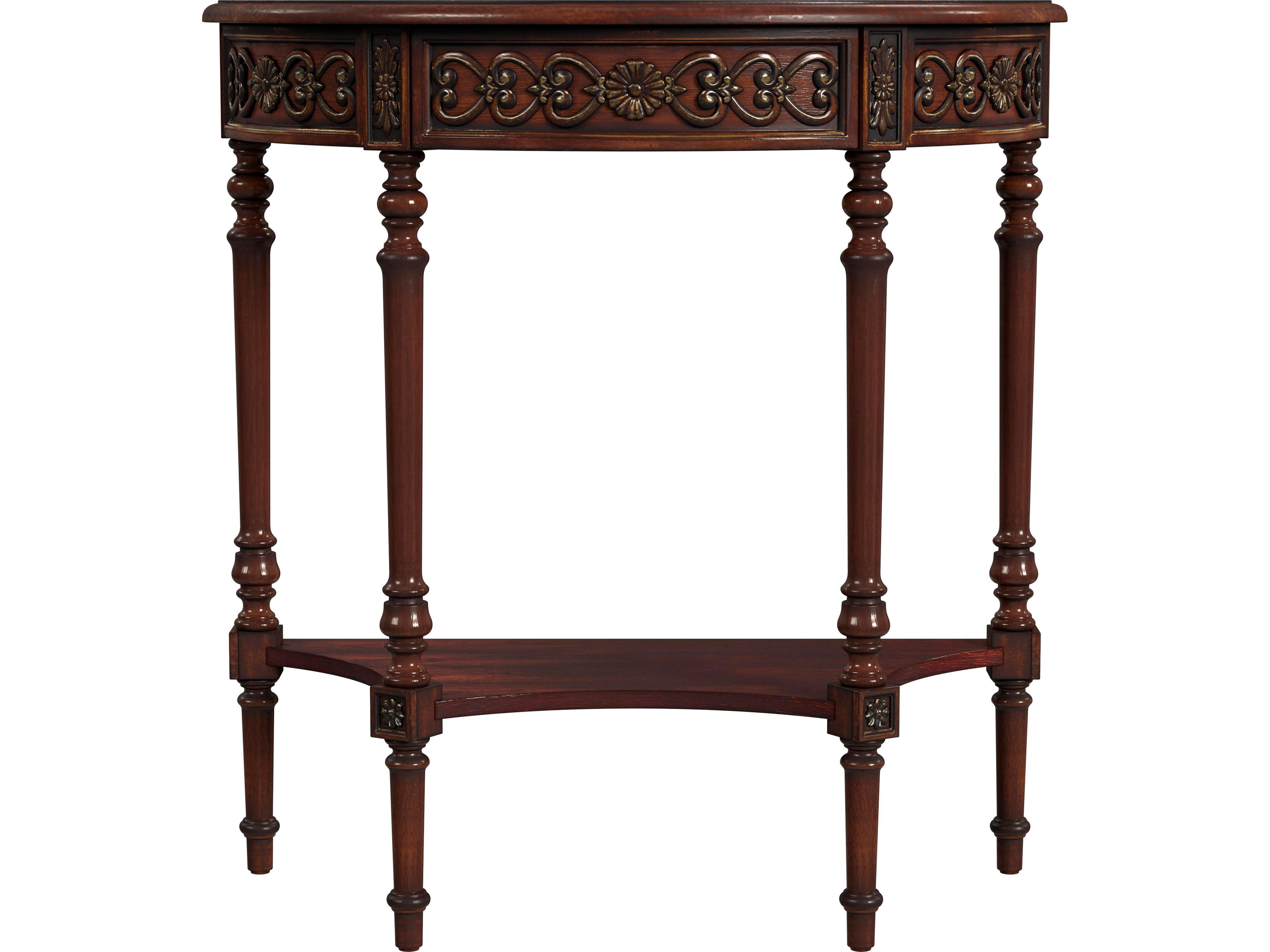 Butler Danelle Demilune Wood Cherry Console Table