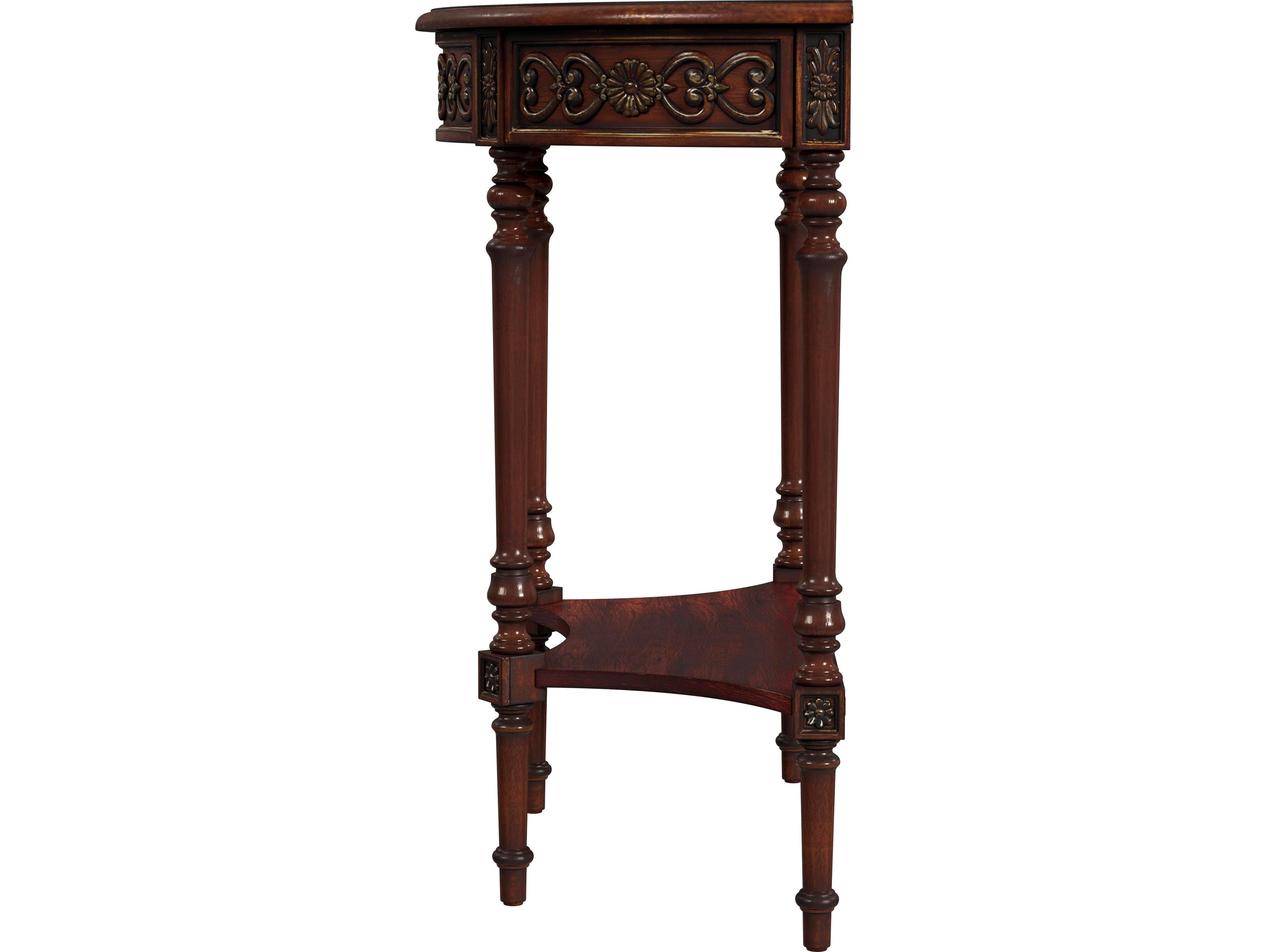 Butler Danelle Demilune Wood Cherry Console Table