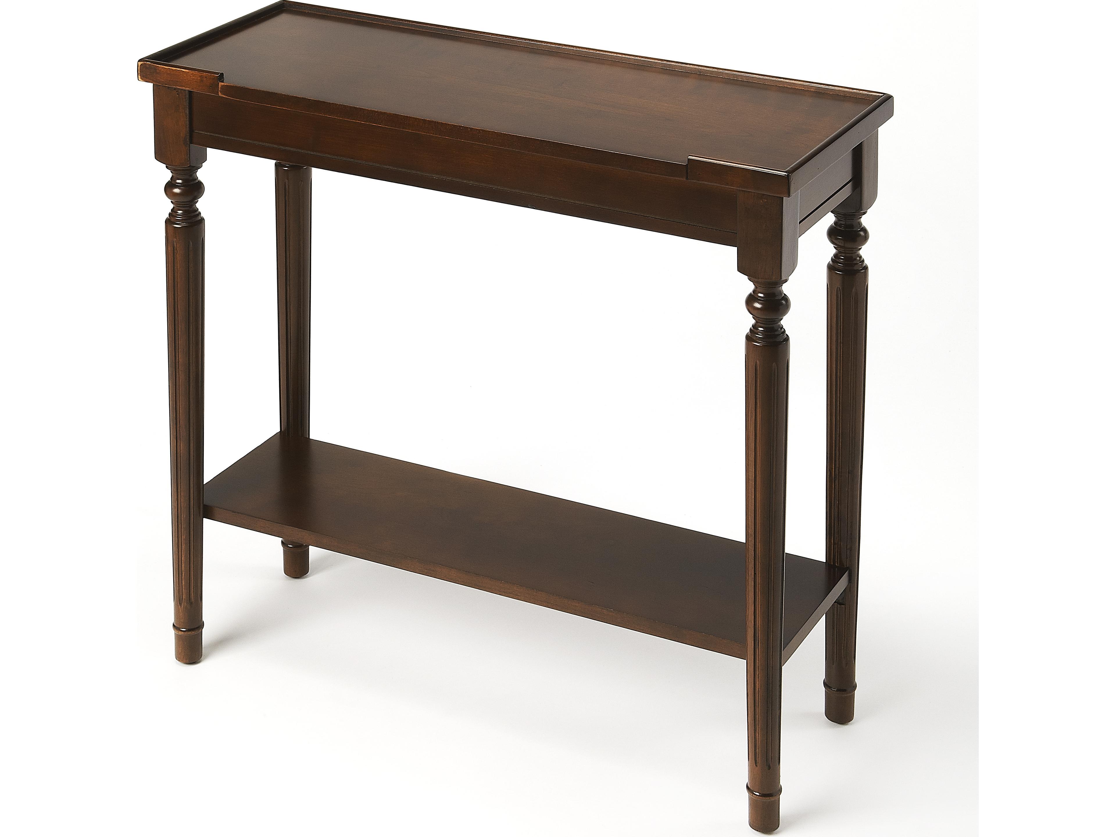 Aubrey Rectangular Wood Cherry Console Table