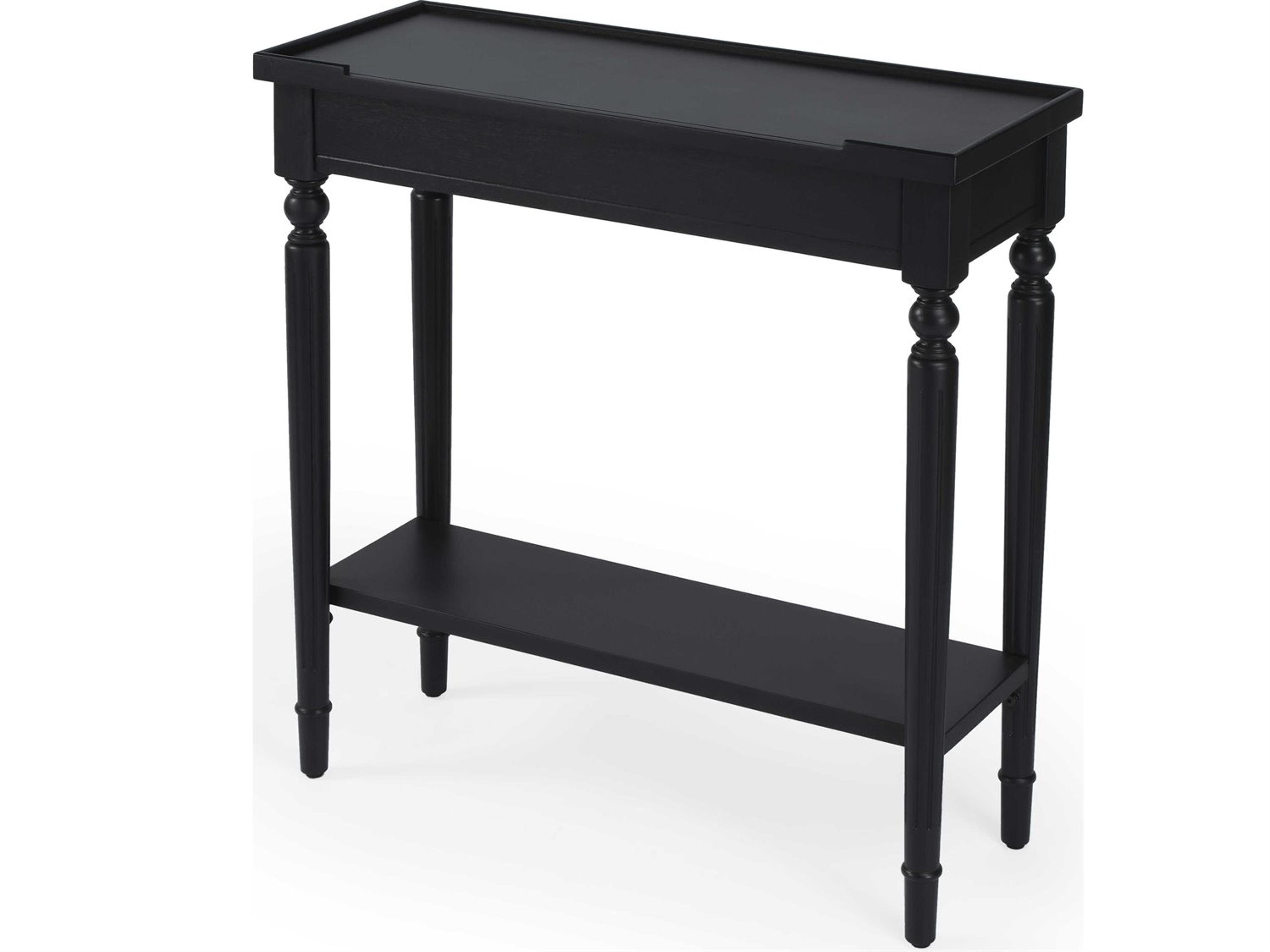 Aubrey Rectangular Wood Black Console Table