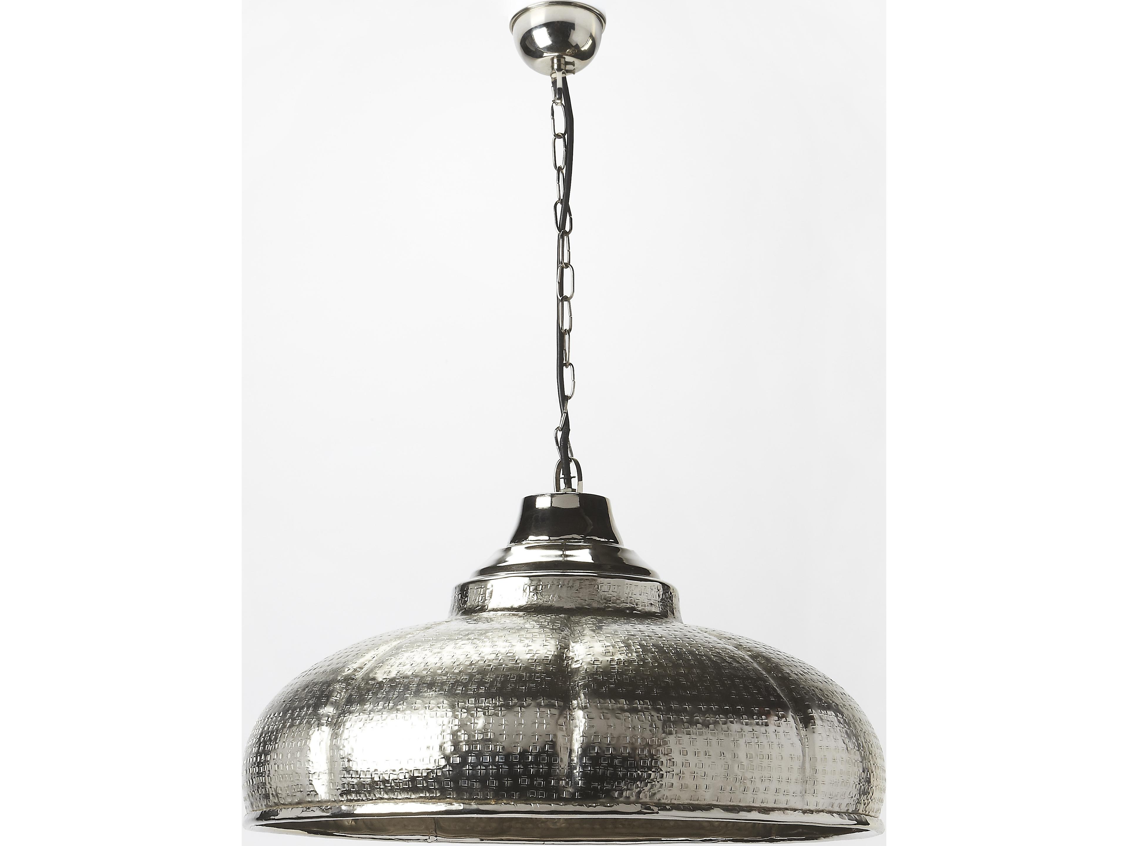 Caleb Hors D'oeuvres Silver Dome Pendant