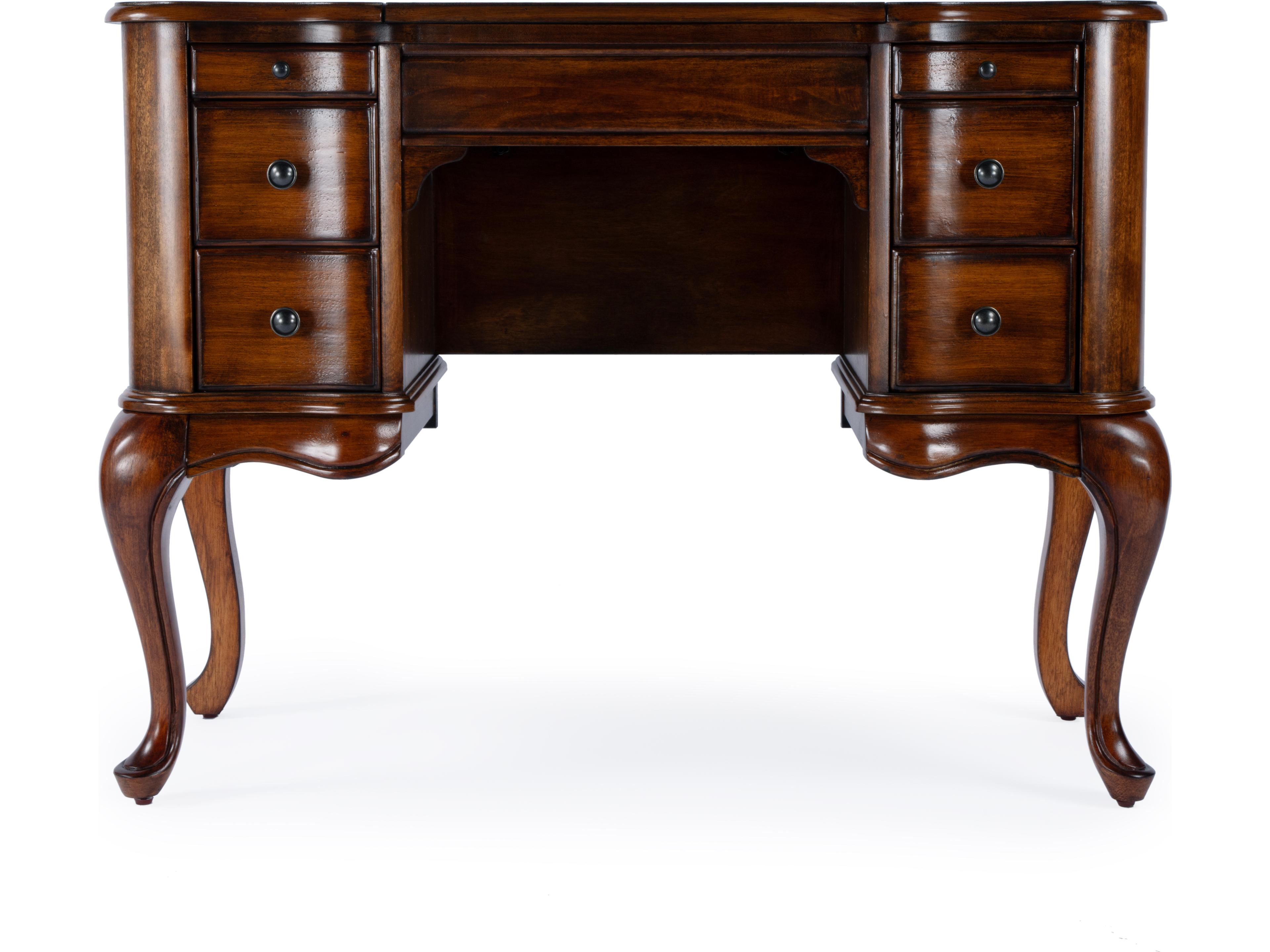 Butler Charlotte Gilted Cream Brown Poplar Wood Valet Desk