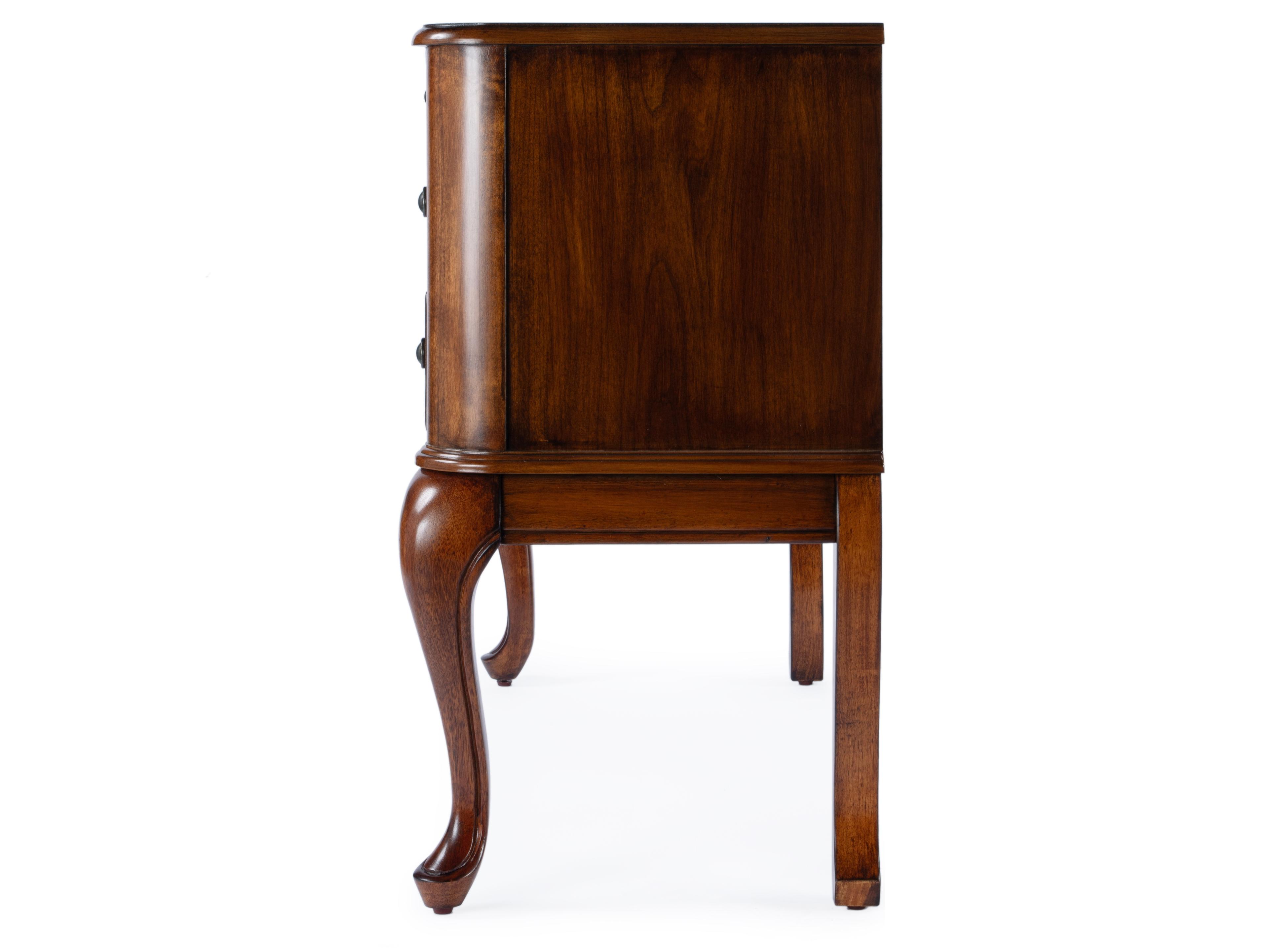 Butler Charlotte Gilted Cream Brown Poplar Wood Valet Desk