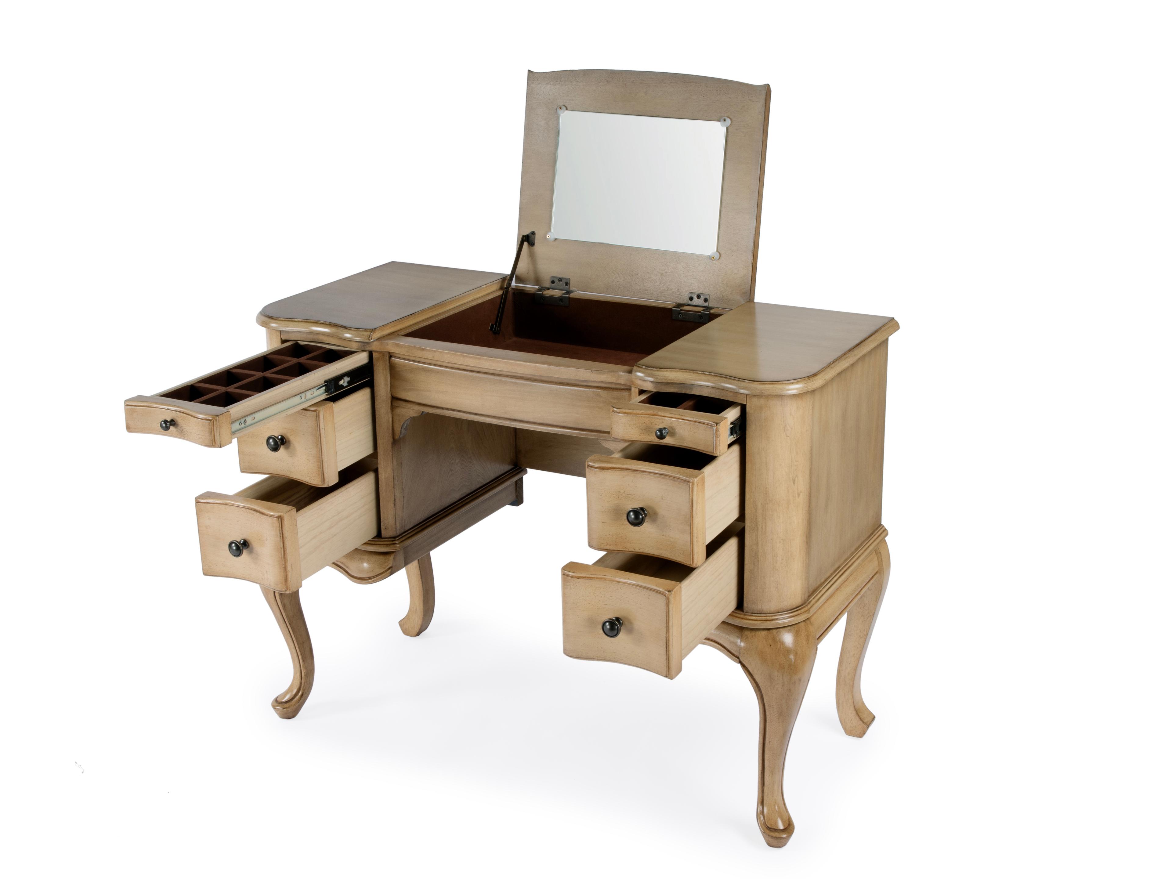 Butler Charlotte Gilted Cream Beige Poplar Wood Valet Desk