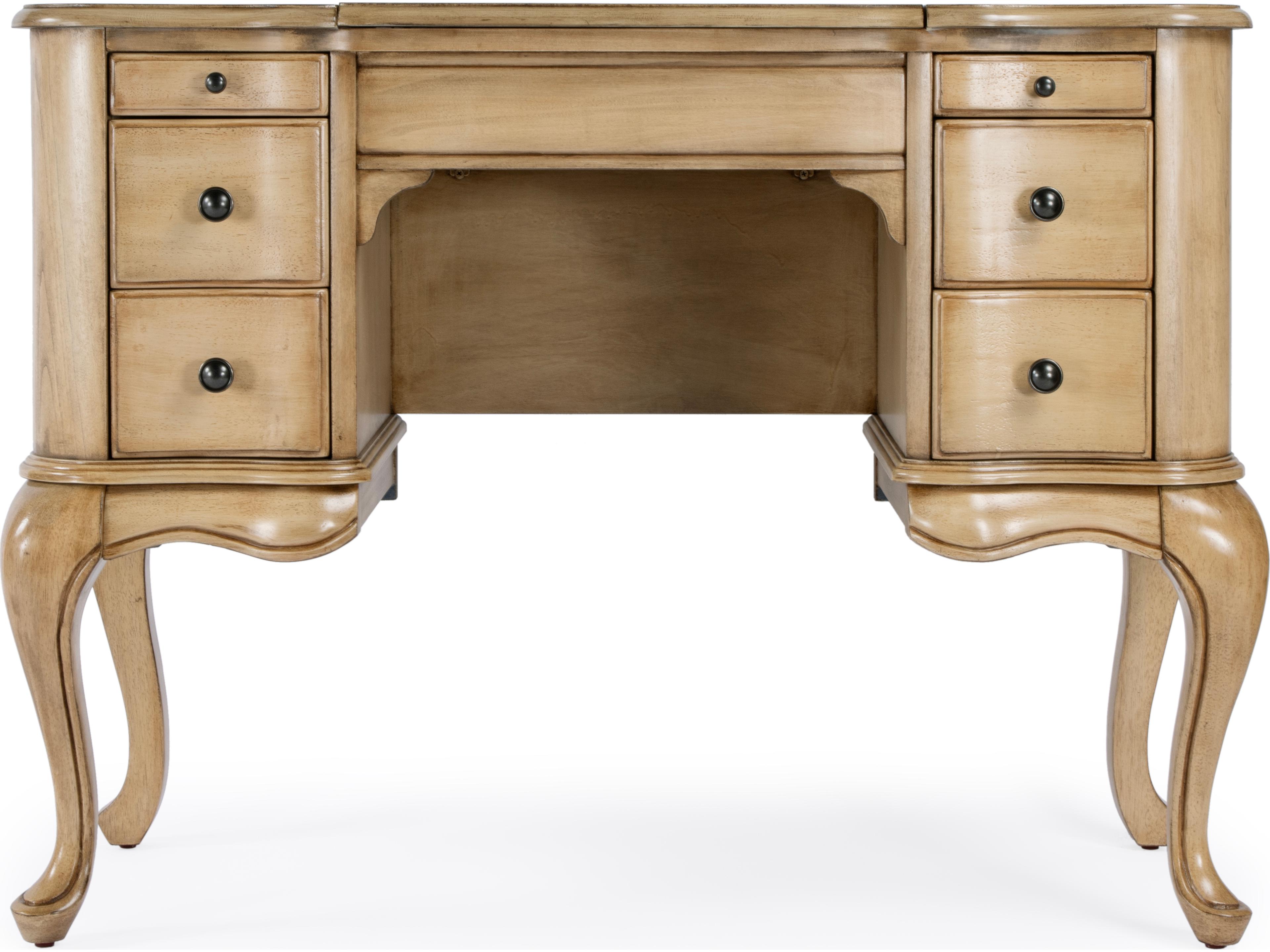 Butler Charlotte Gilted Cream Beige Poplar Wood Valet Desk