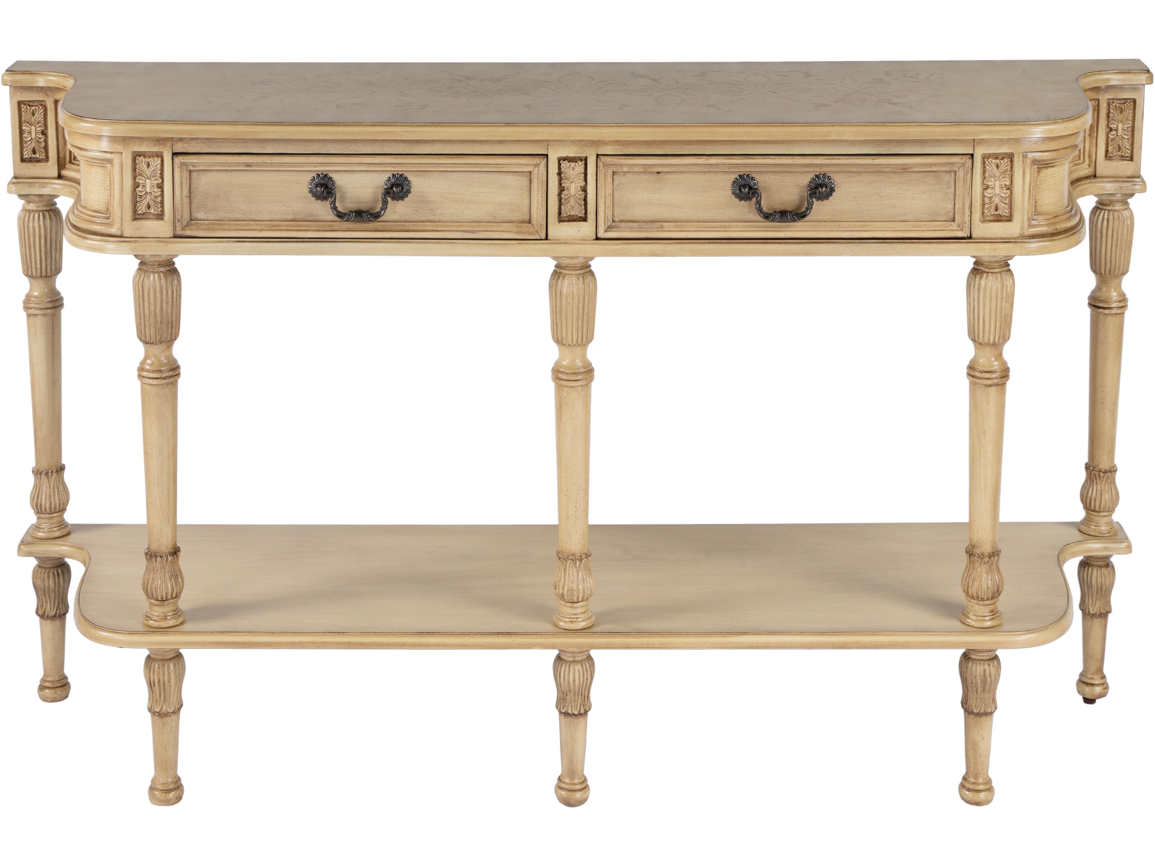 Merrion Rectangular Wood Antique Beige Console Table