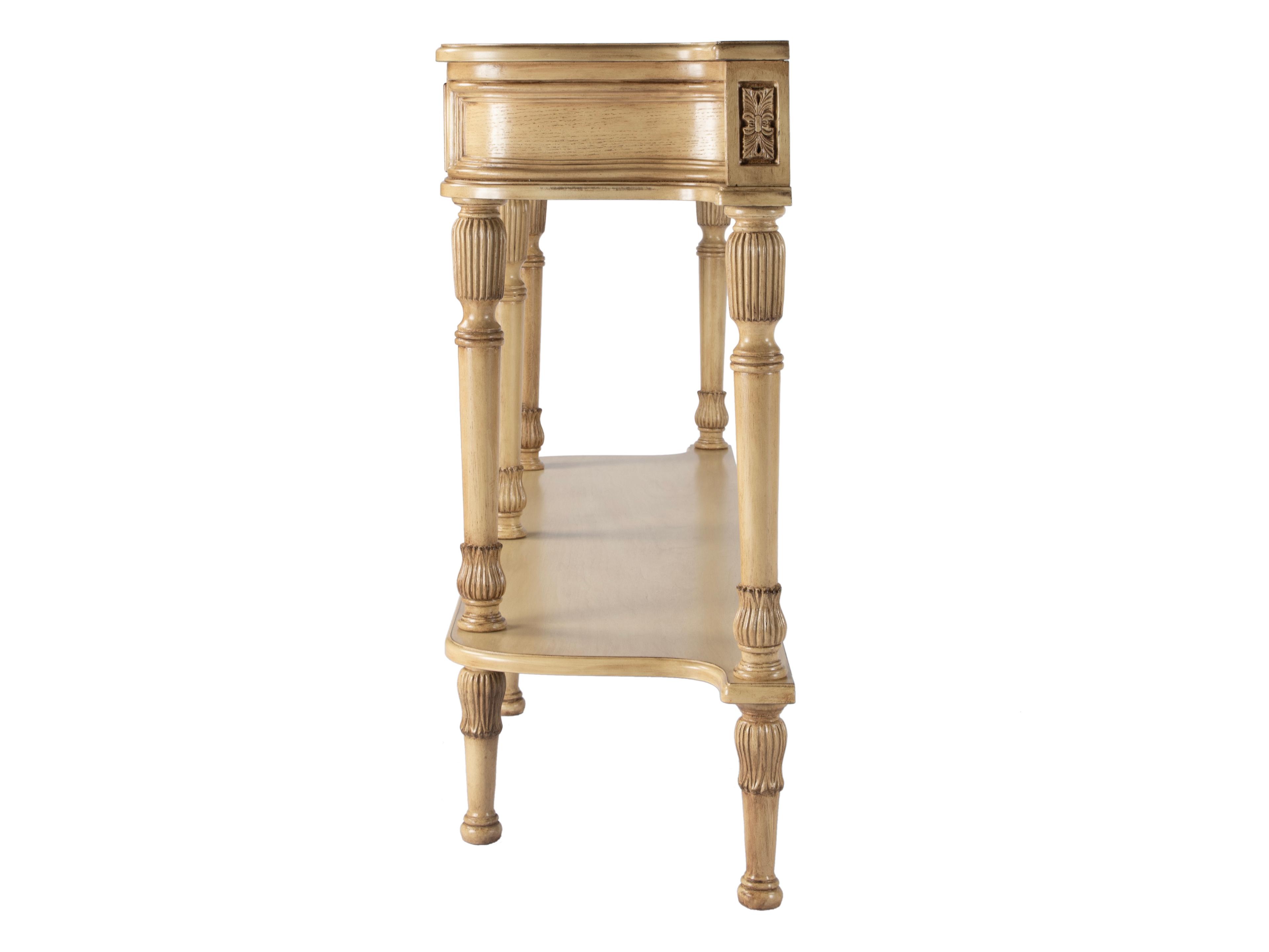 Butler Merrion Rectangular Wood Antique Beige Console Table
