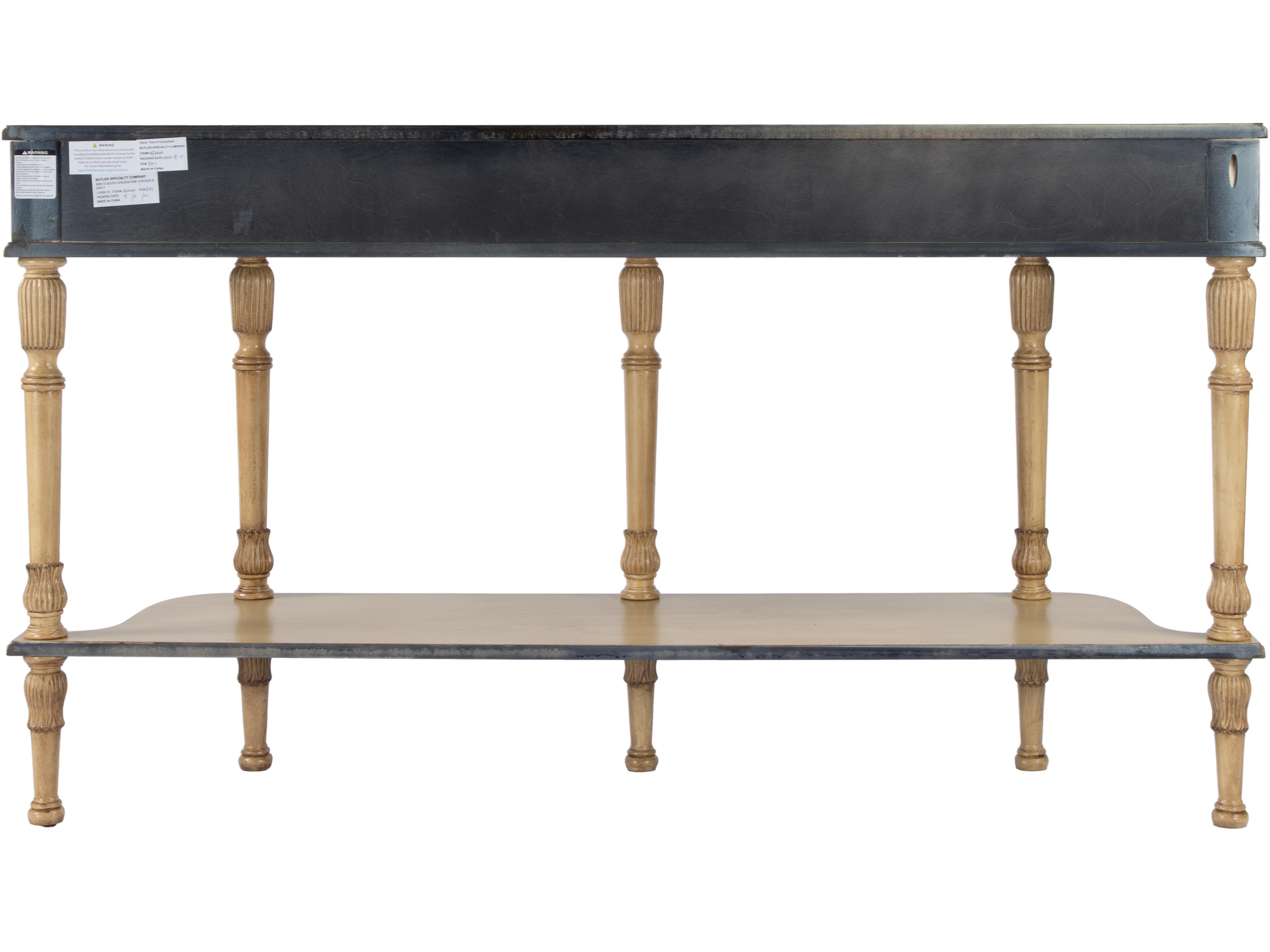Butler Merrion Rectangular Wood Antique Beige Console Table