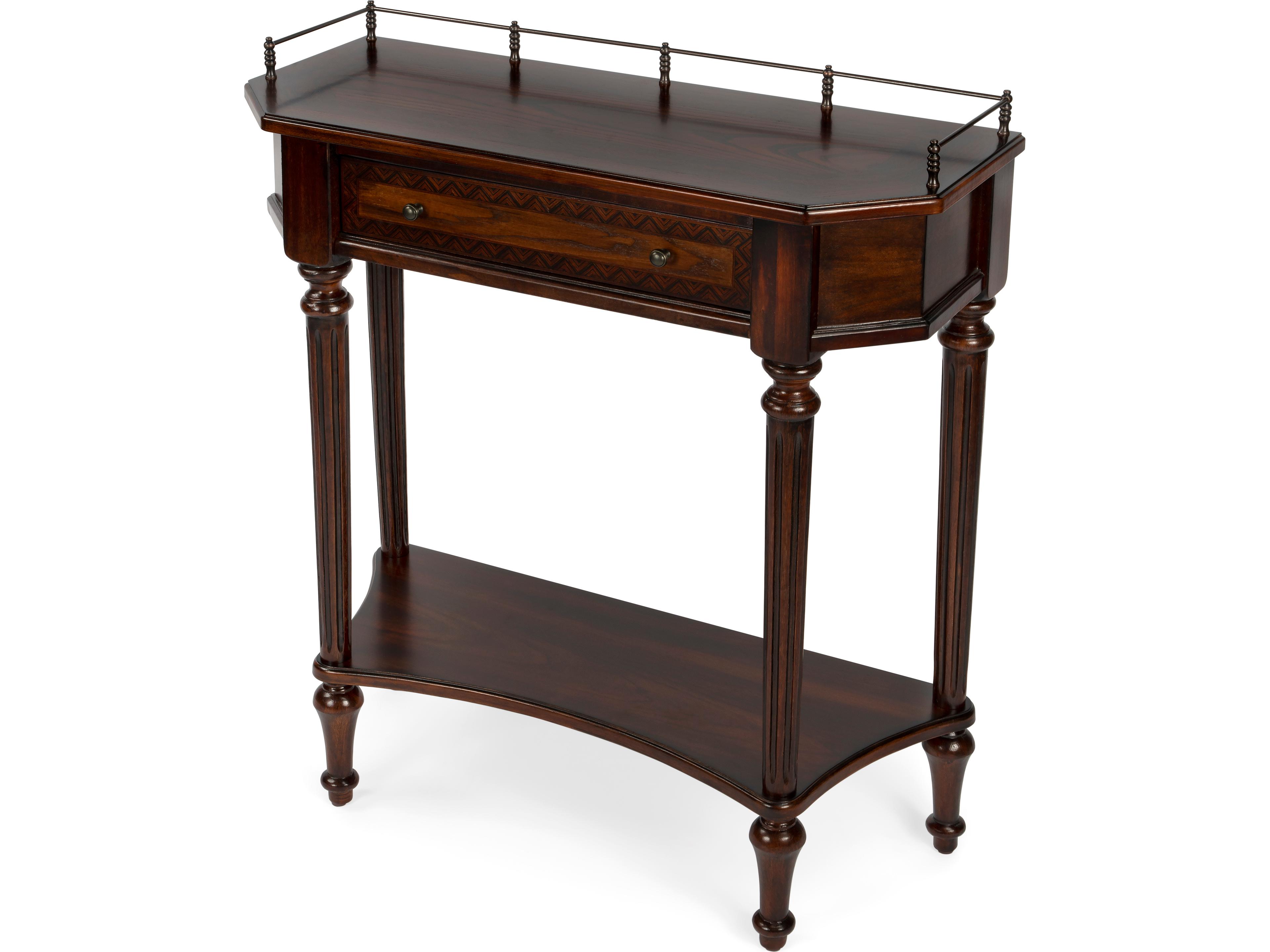 Charleston Demilune Wood Cherry Console Table