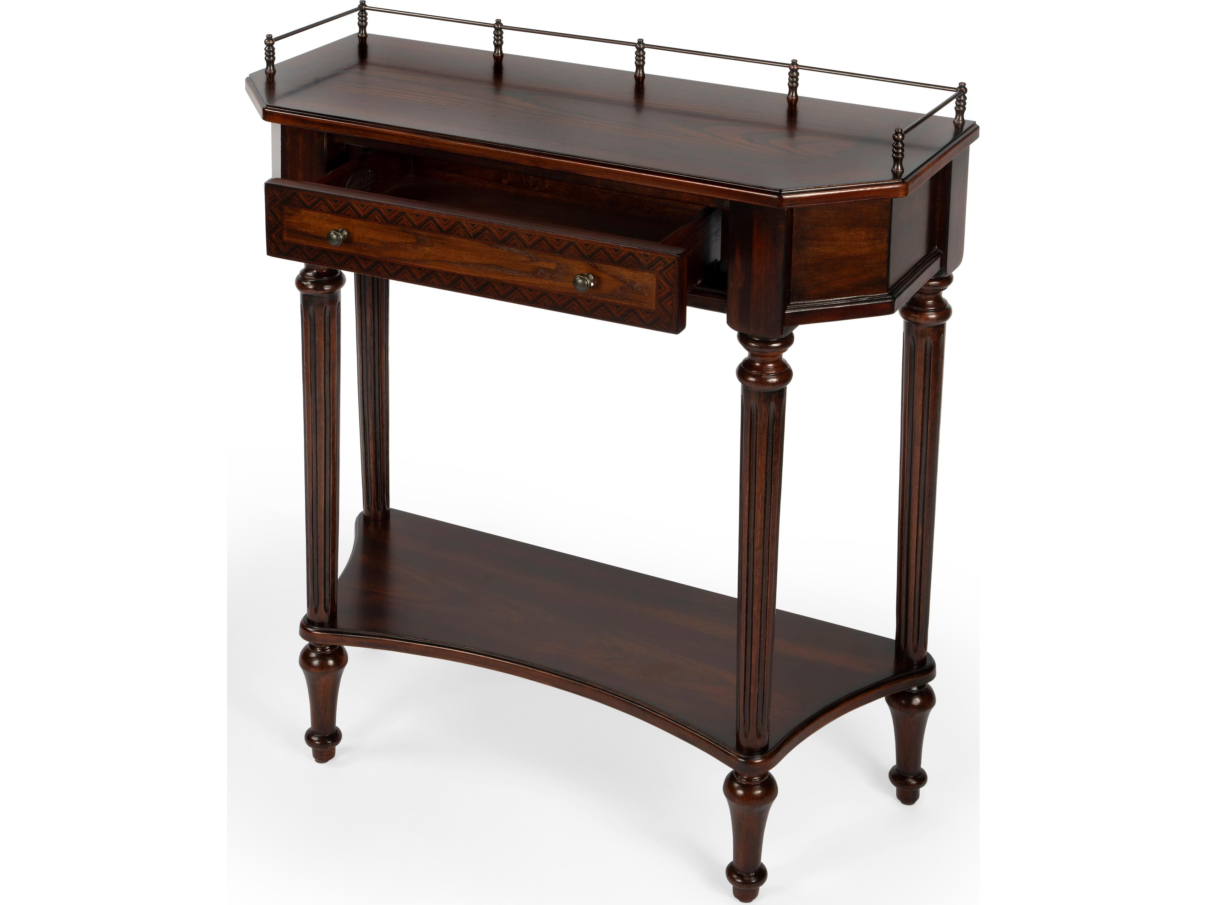 Butler Charleston Demilune Wood Cherry Console Table