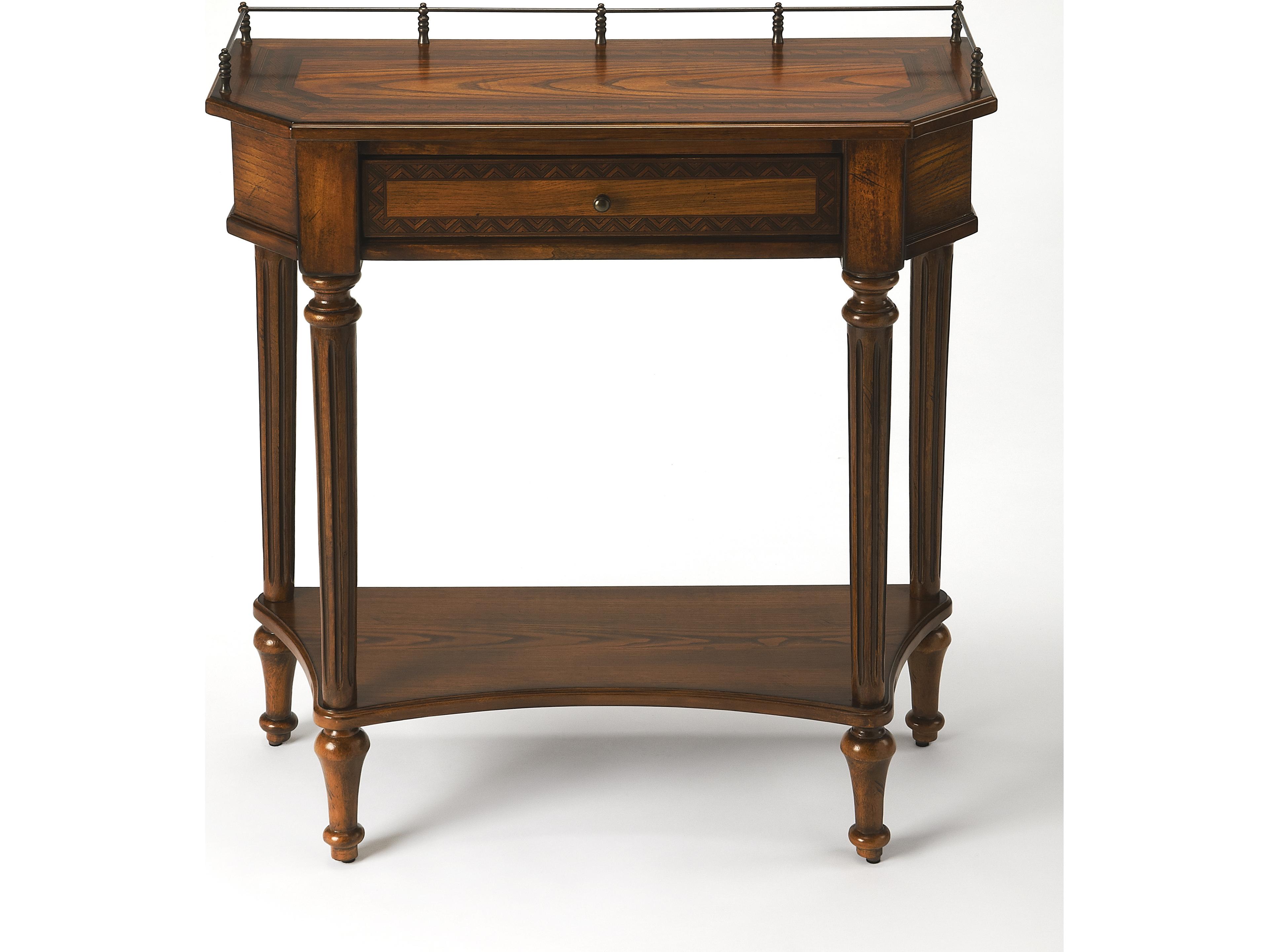 Charleston Demilune Wood Umber Console Table