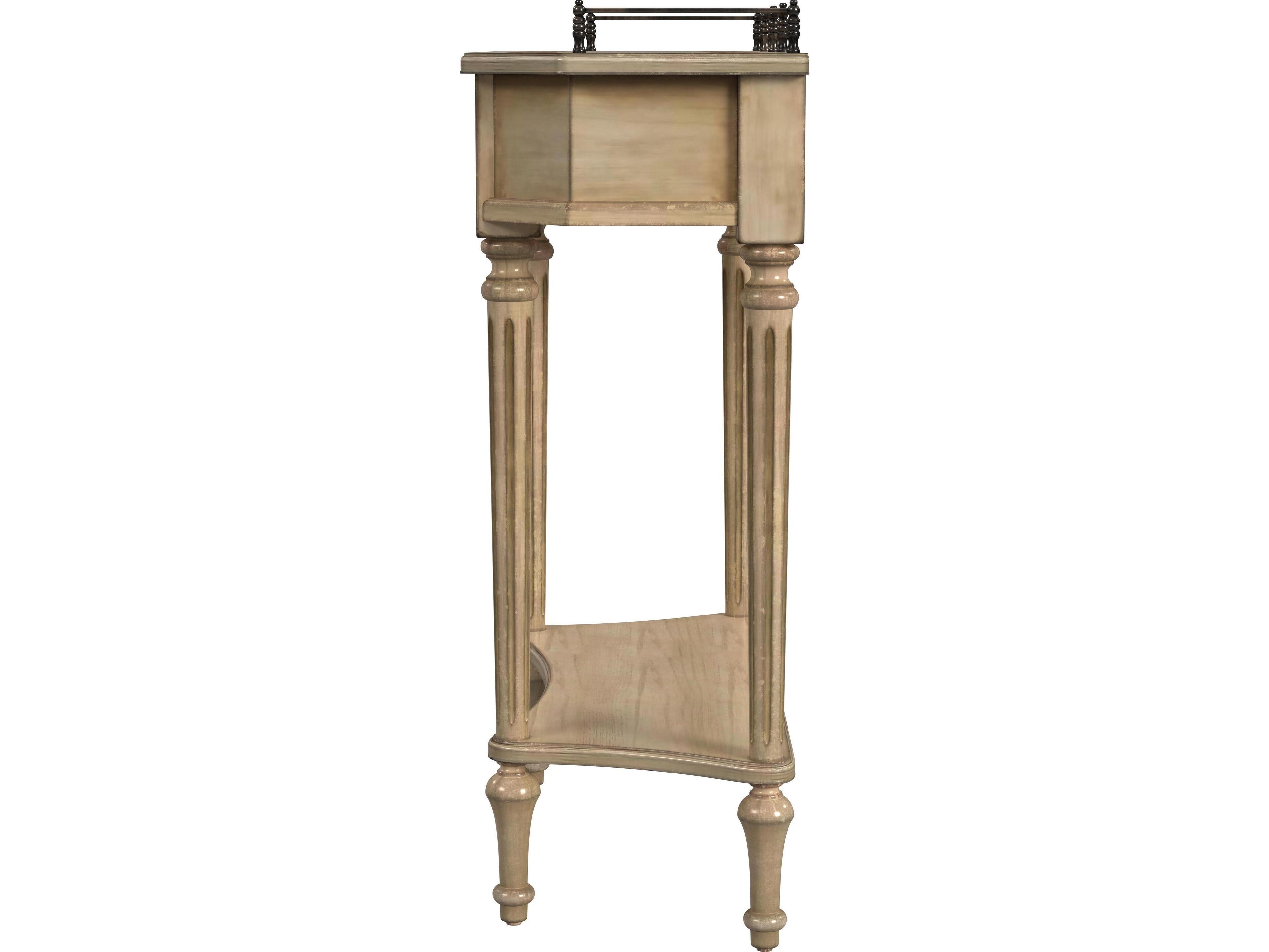 Butler Charleston Demilune Wood Antique Beige Console Table