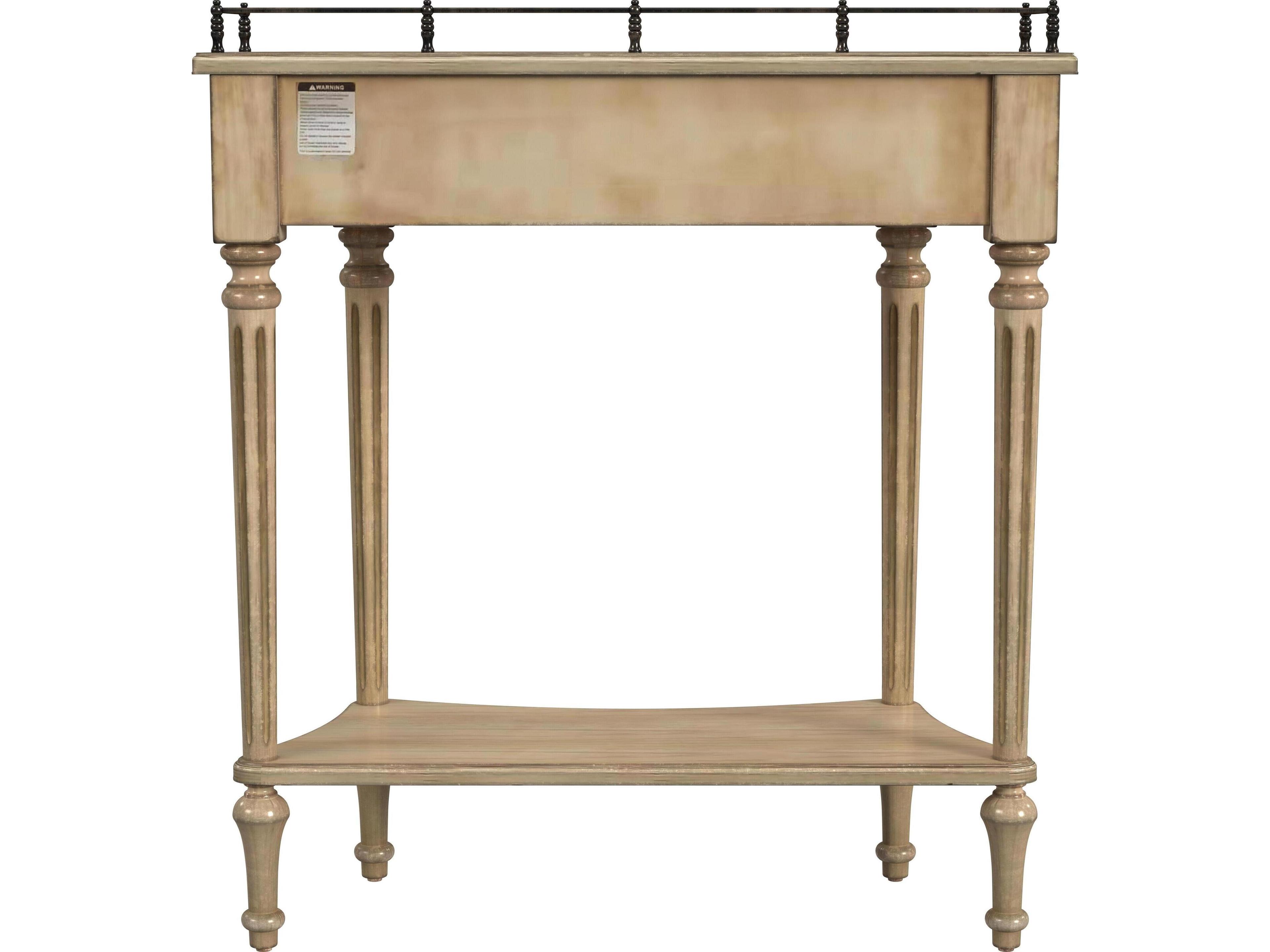 Butler Charleston Demilune Wood Antique Beige Console Table