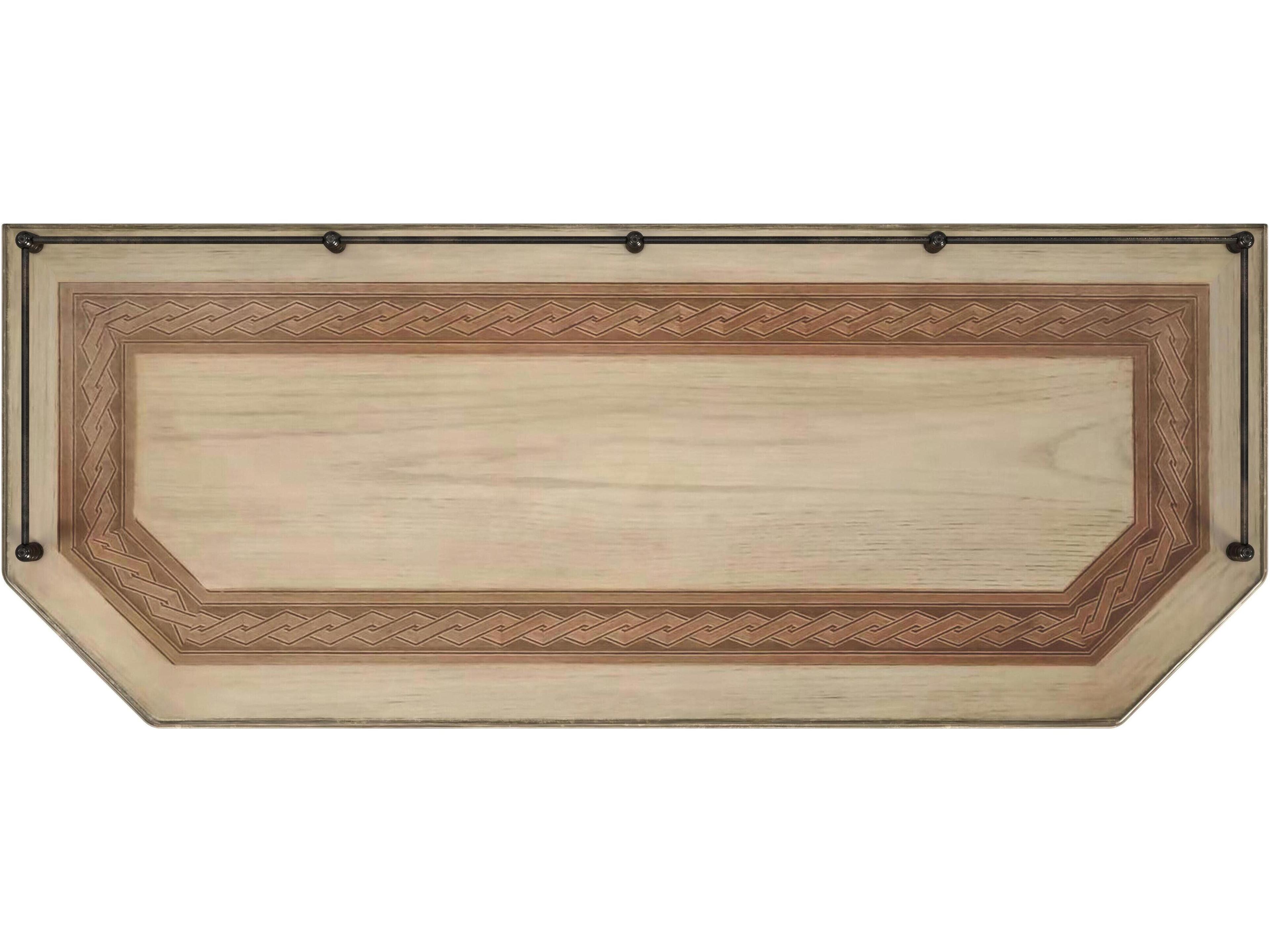 Butler Charleston Demilune Wood Antique Beige Console Table