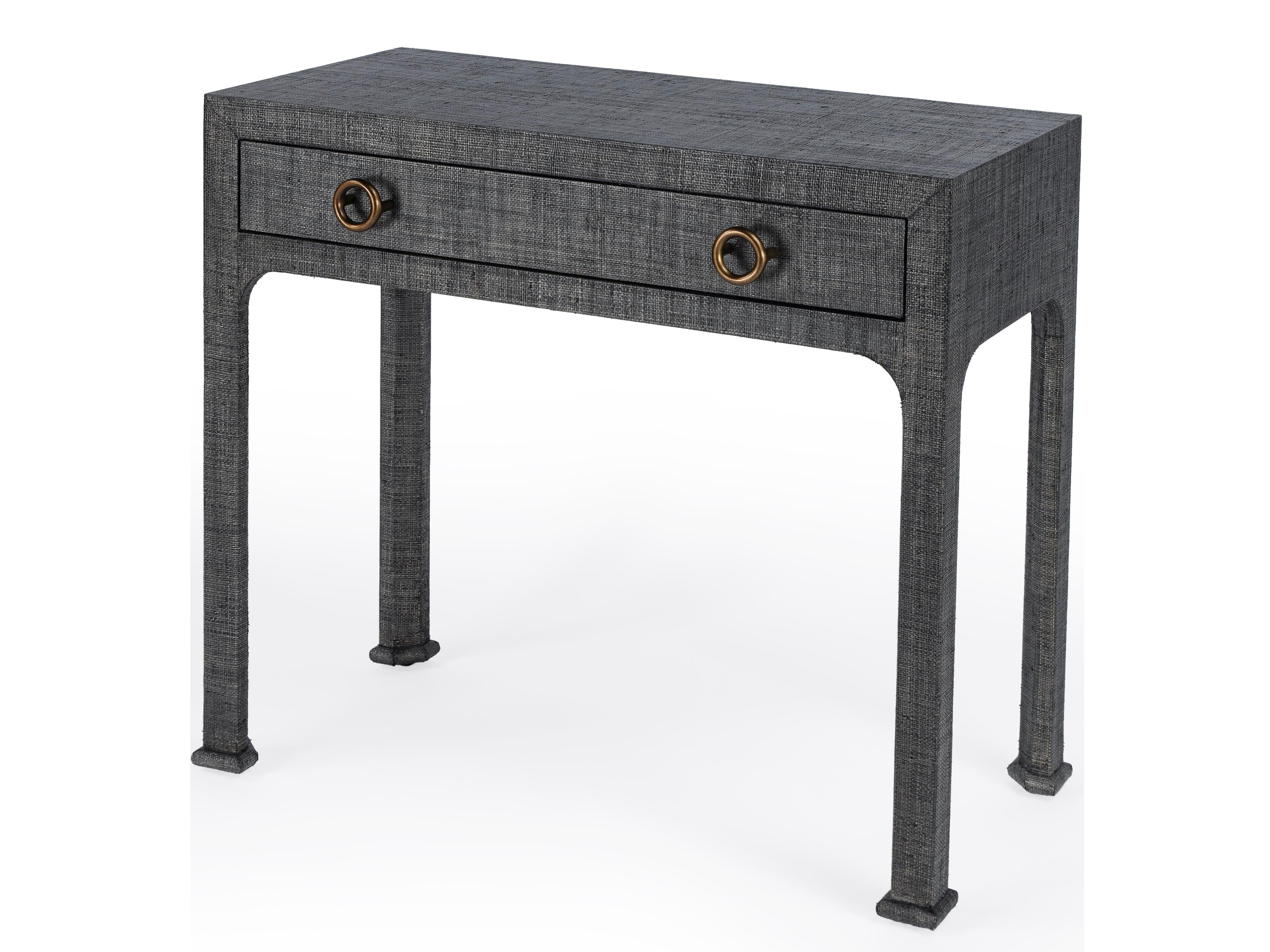 Chatham Rectangular Rattan Charcoal Raffia Console Table