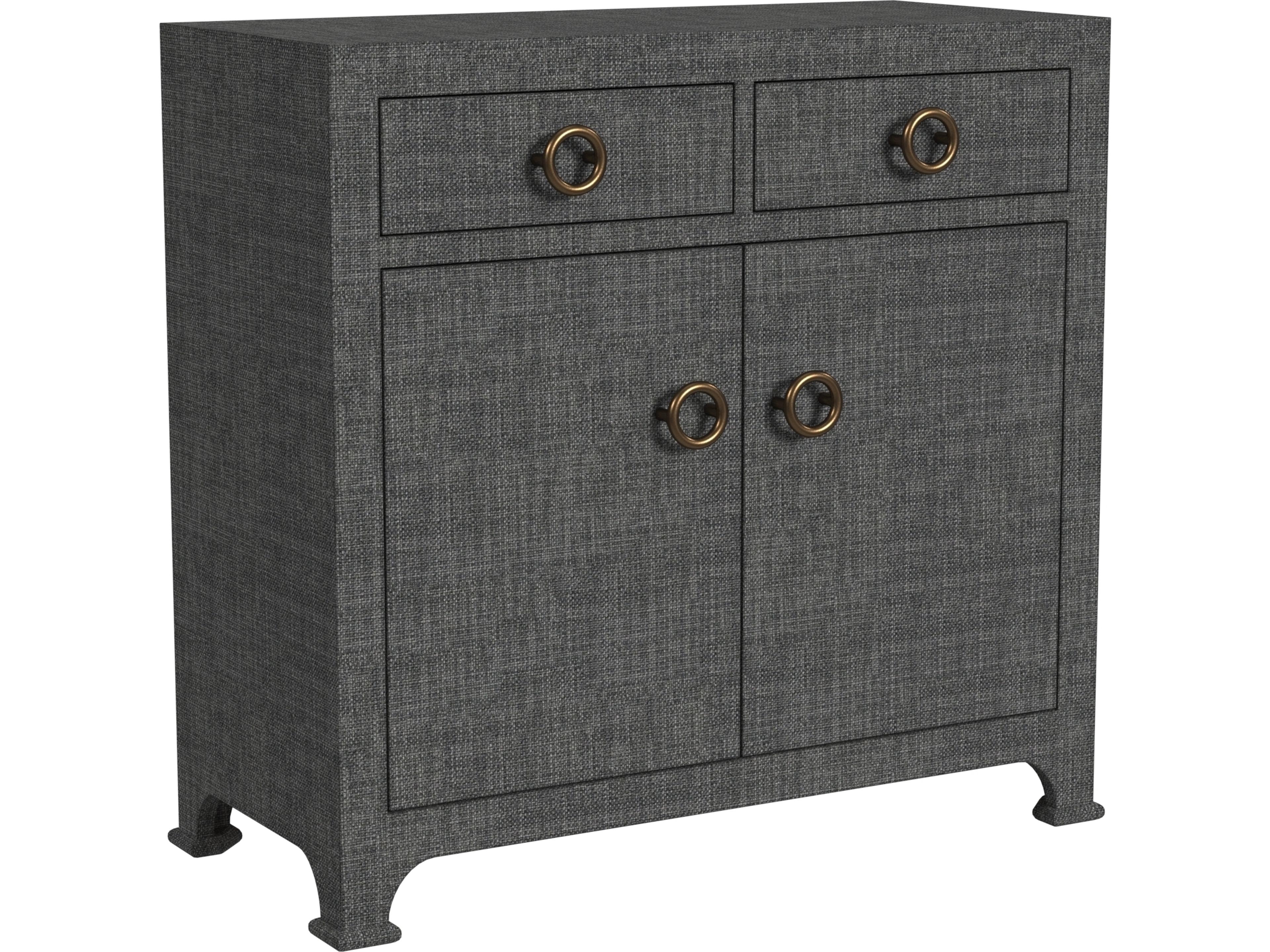 Chatham Charcoal Raffia Gray Solid Wood Accent Cabinet
