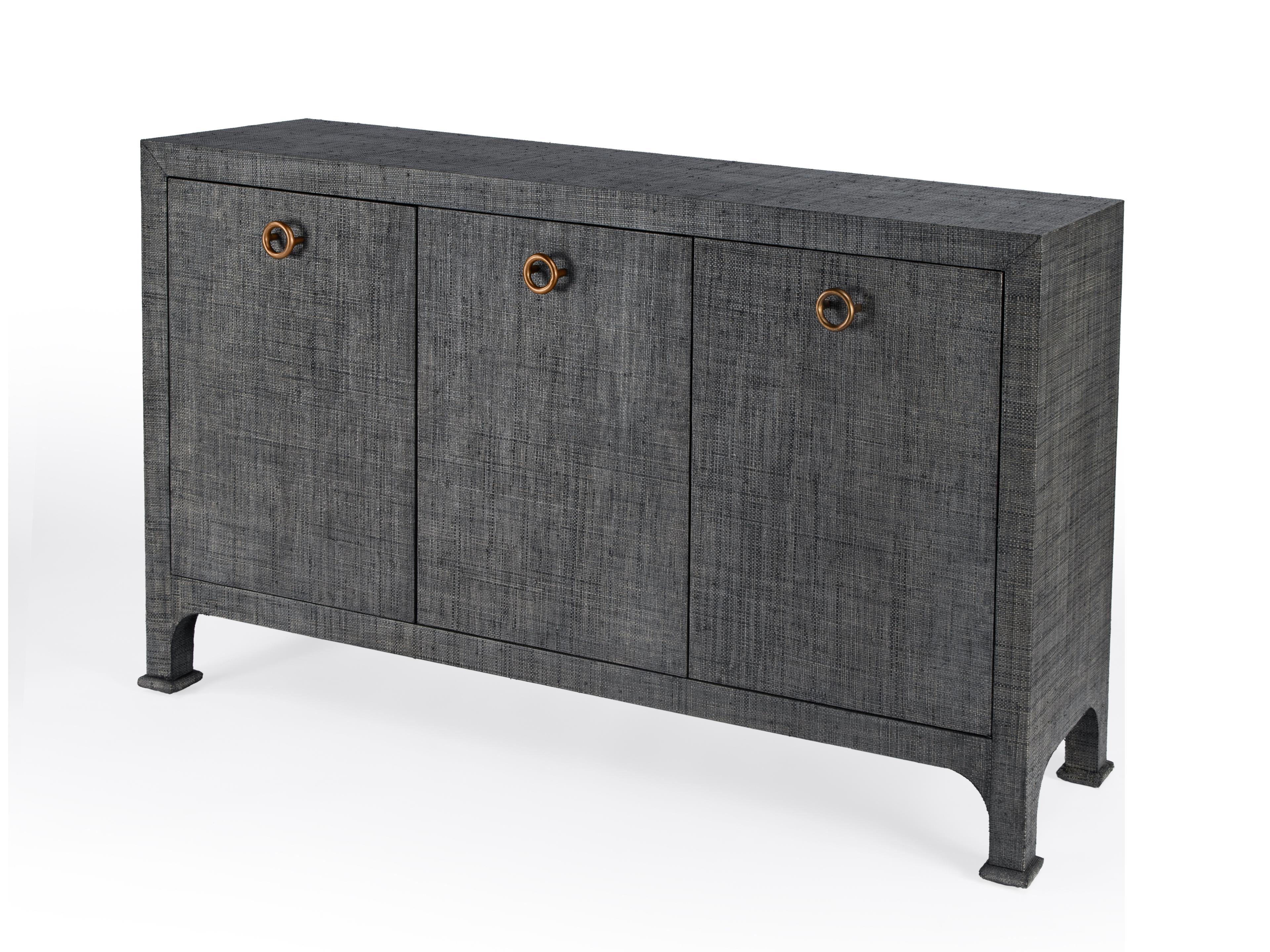 Chatham 60" Solid Wood Charcoal Raffia Sideboard