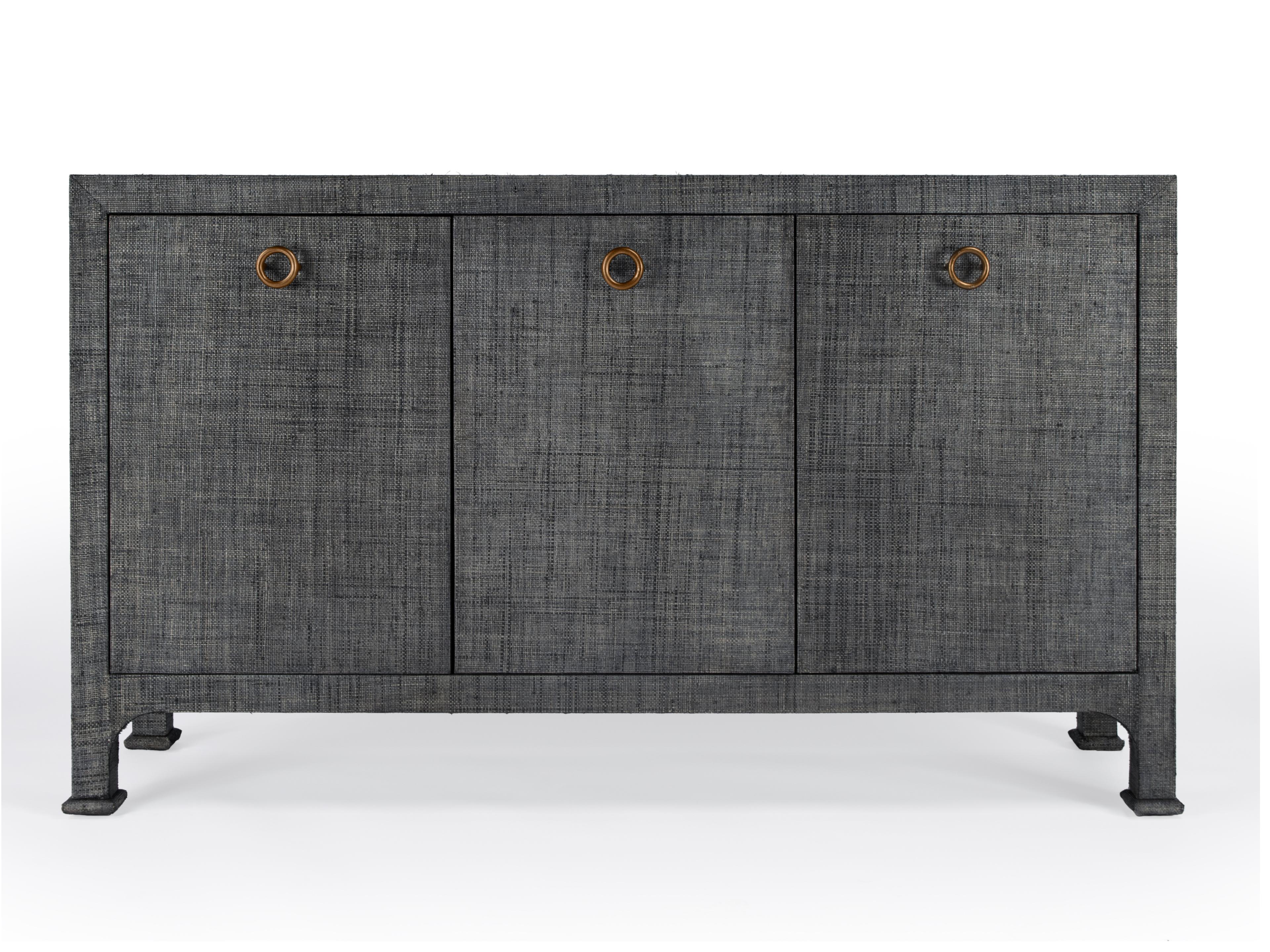Butler Chatham 60" Solid Wood Charcoal Raffia Sideboard