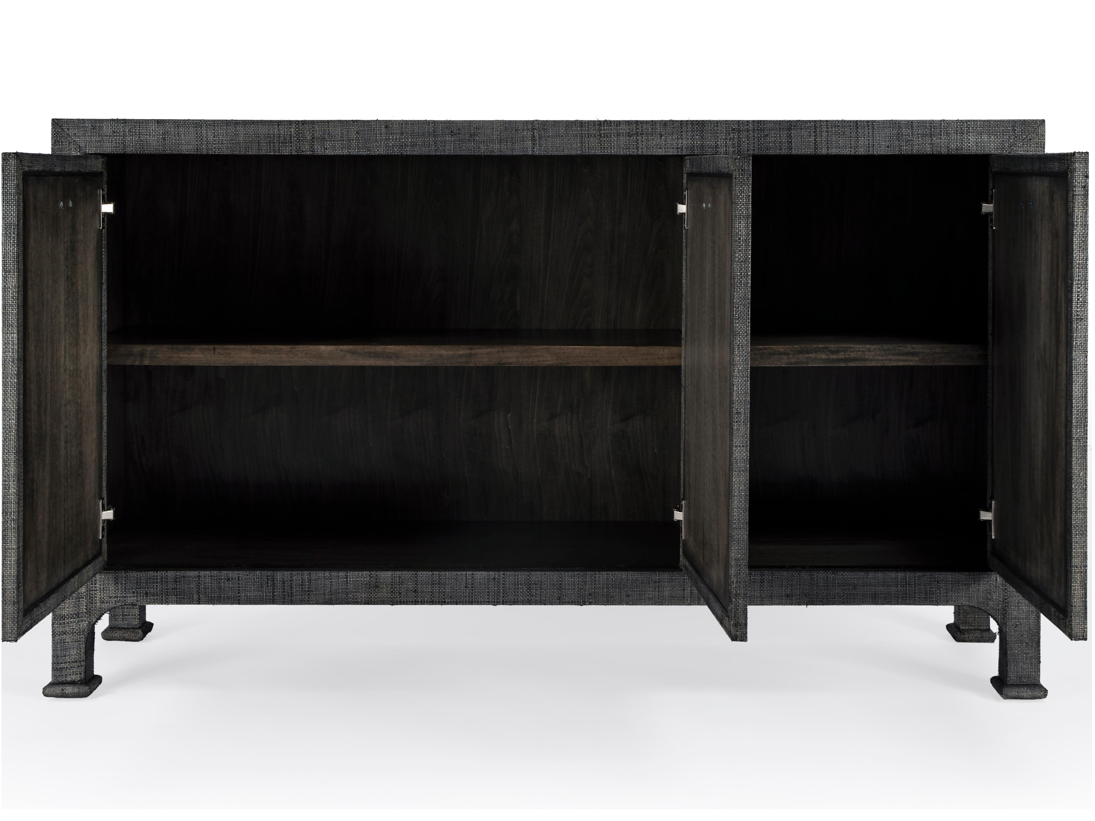 Butler Chatham 60" Solid Wood Charcoal Raffia Sideboard