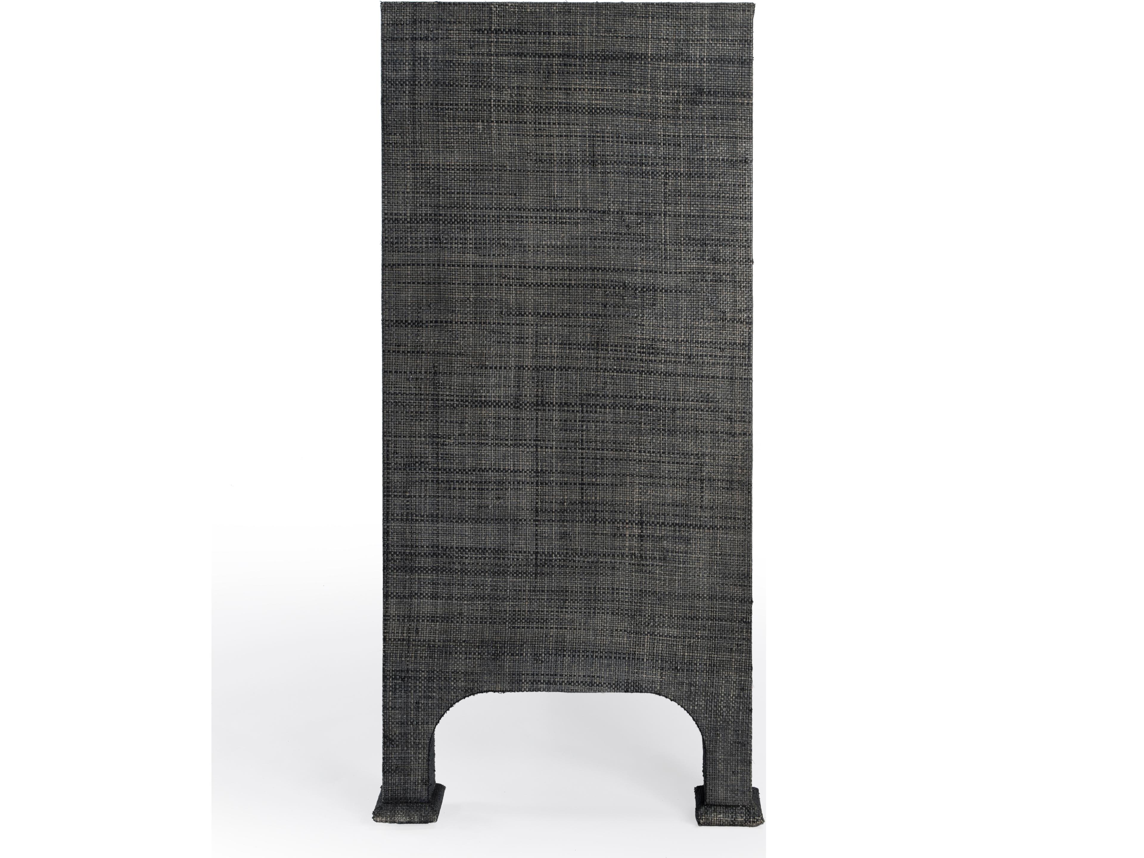 Butler Chatham 60" Solid Wood Charcoal Raffia Sideboard