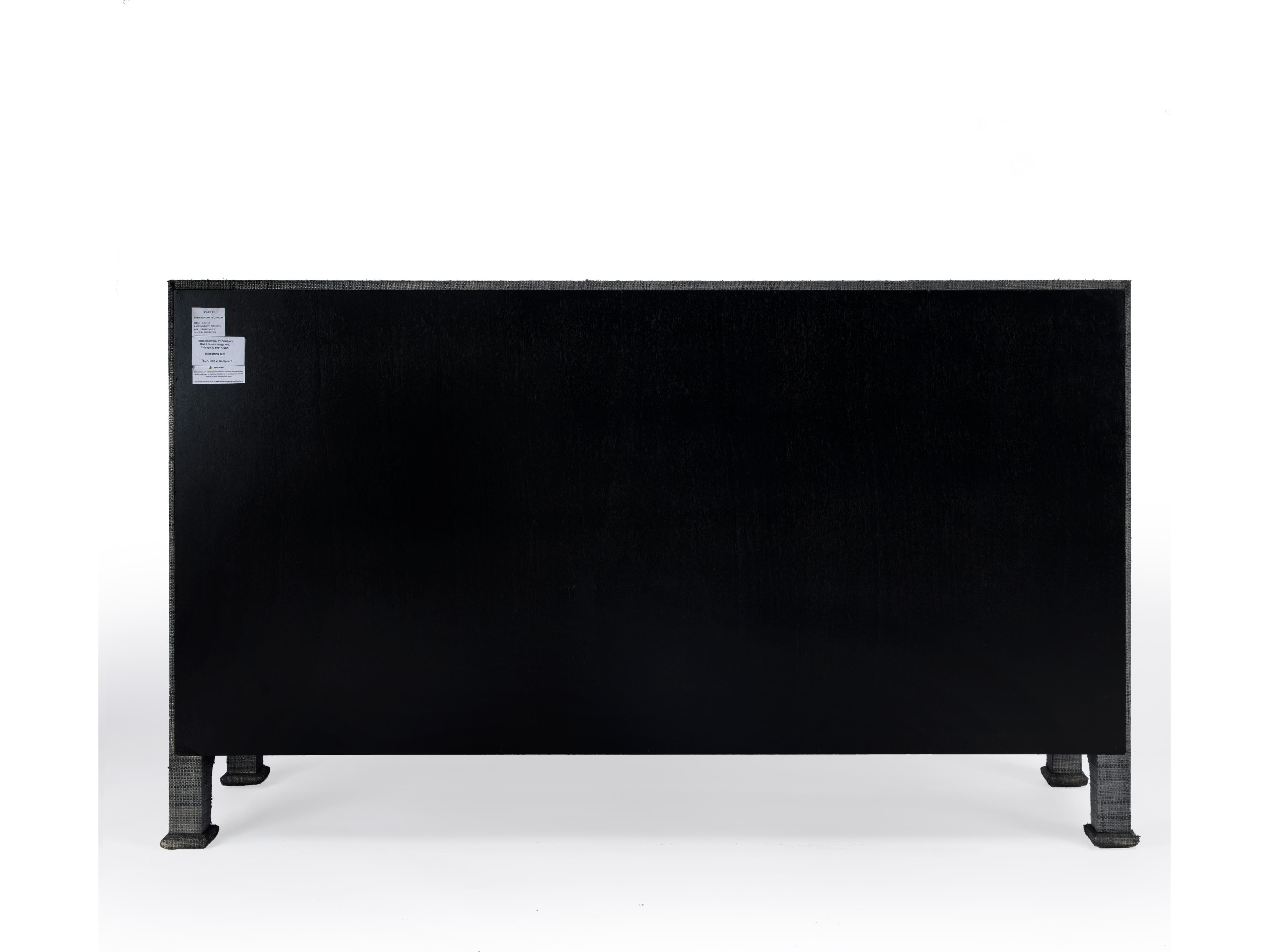 Butler Chatham 60" Solid Wood Charcoal Raffia Sideboard