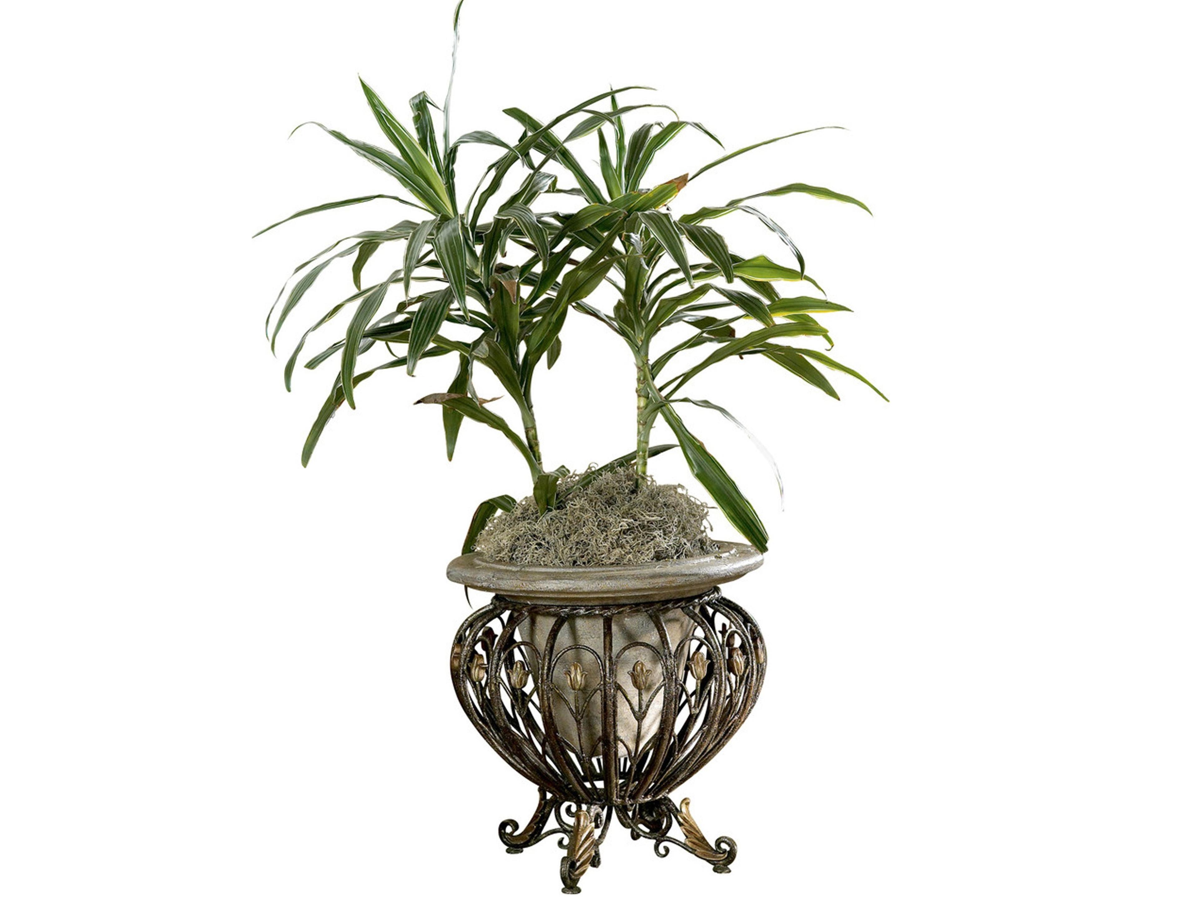 Matthias Metal & Stone Decorative Planter