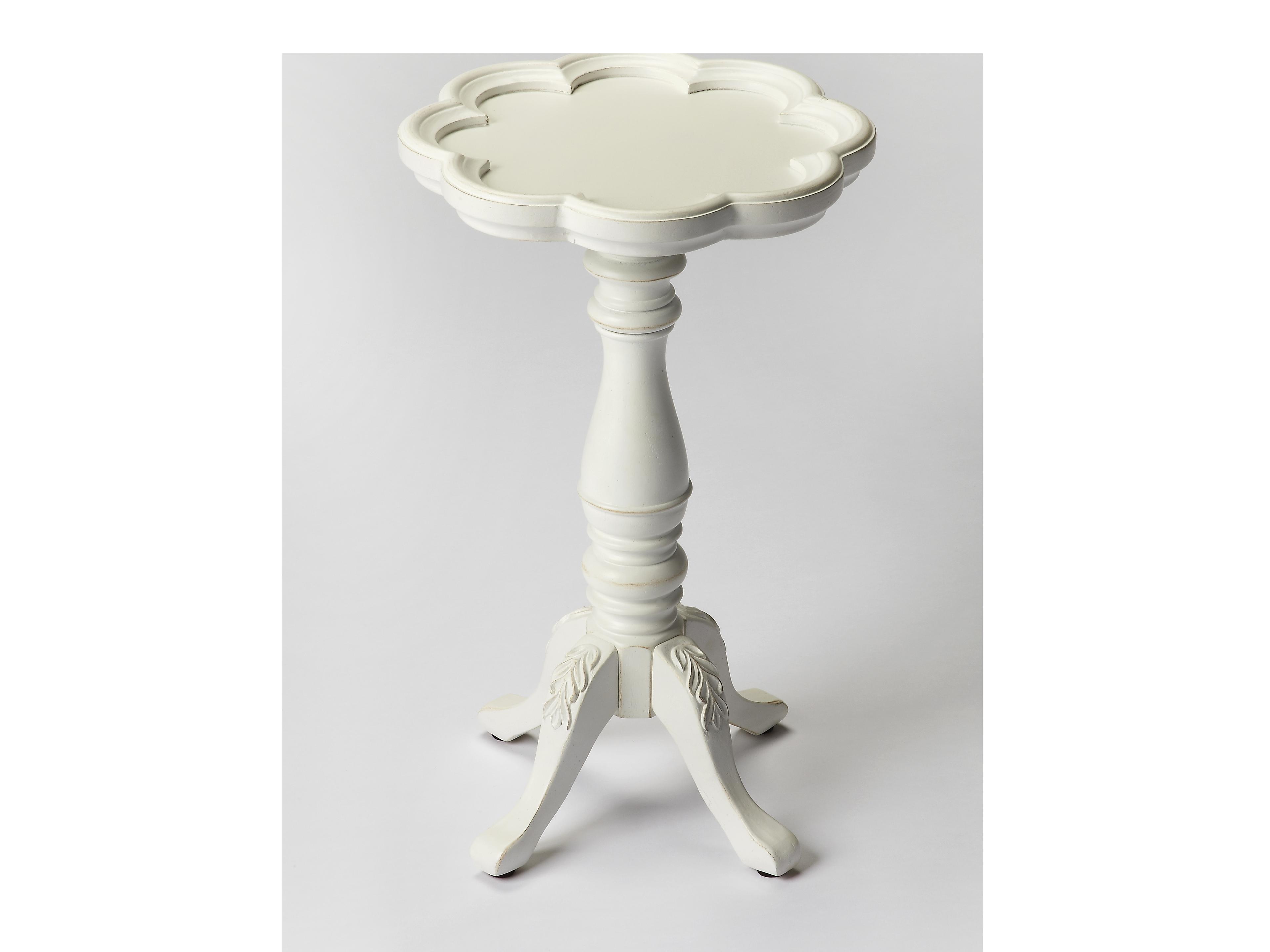 Whitman Round Wood Cottage White End Table