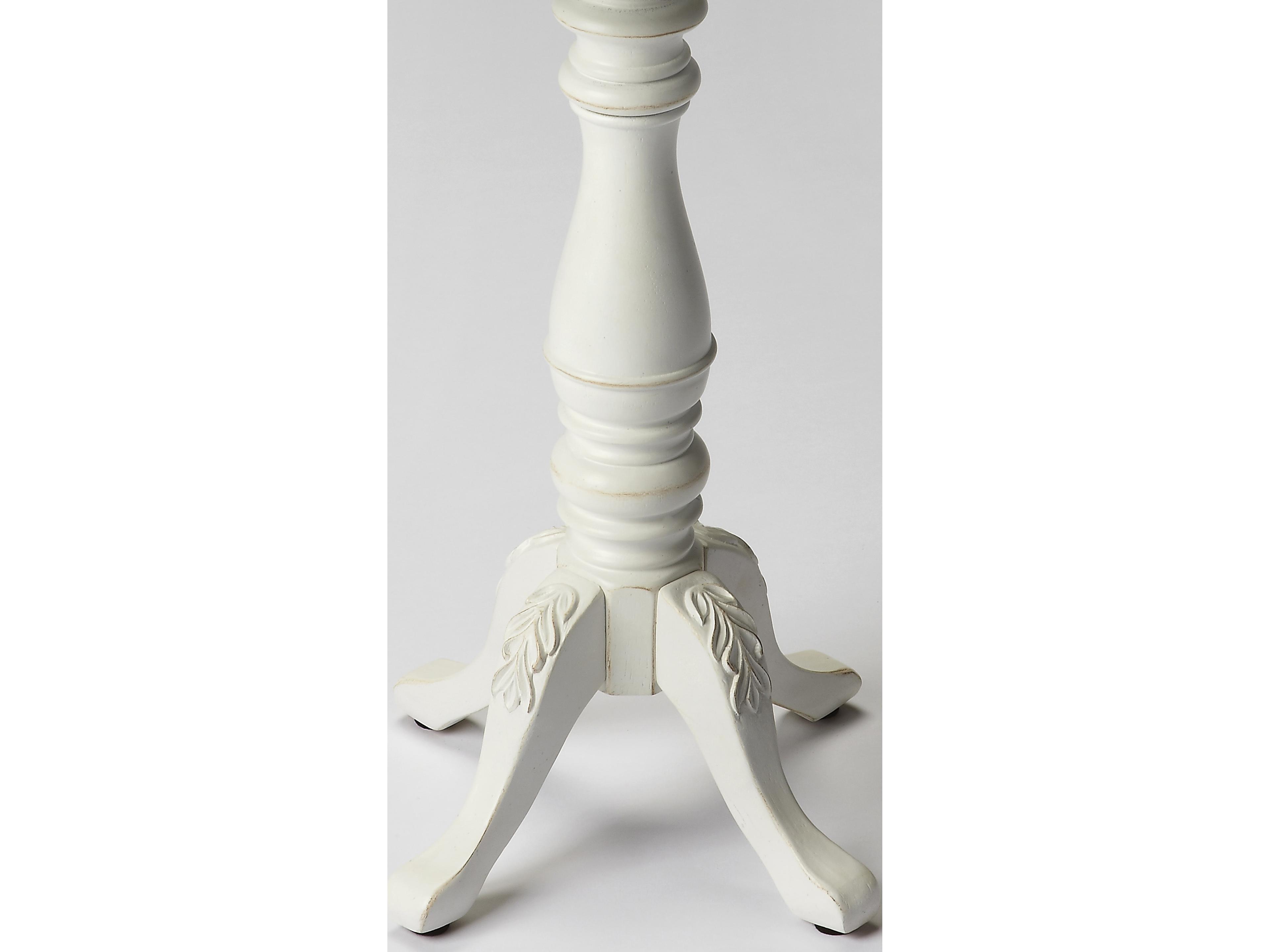 Butler Whitman Round Wood Cottage White End Table