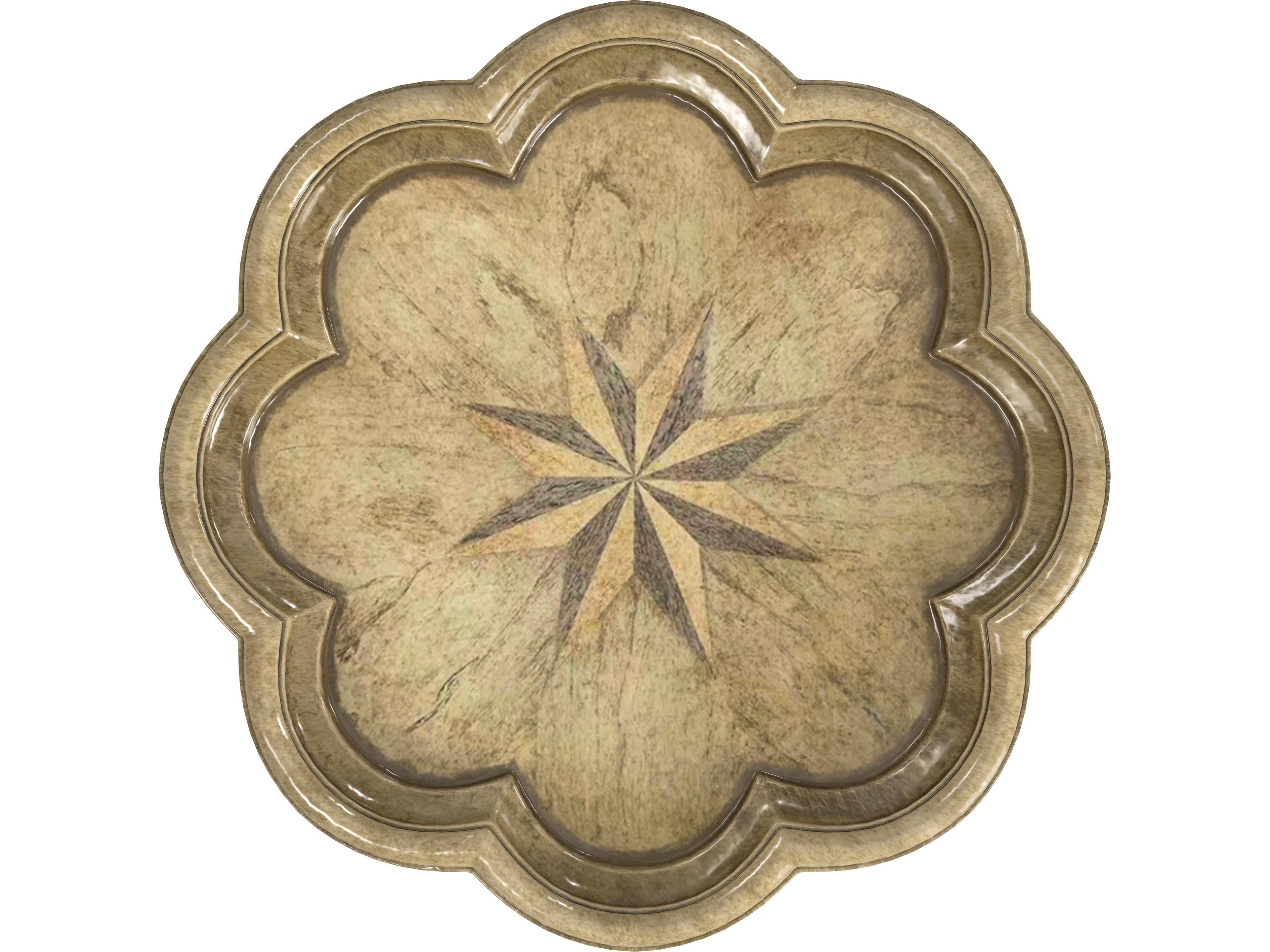 Butler Whitman Round Wood Antique Beige End Table