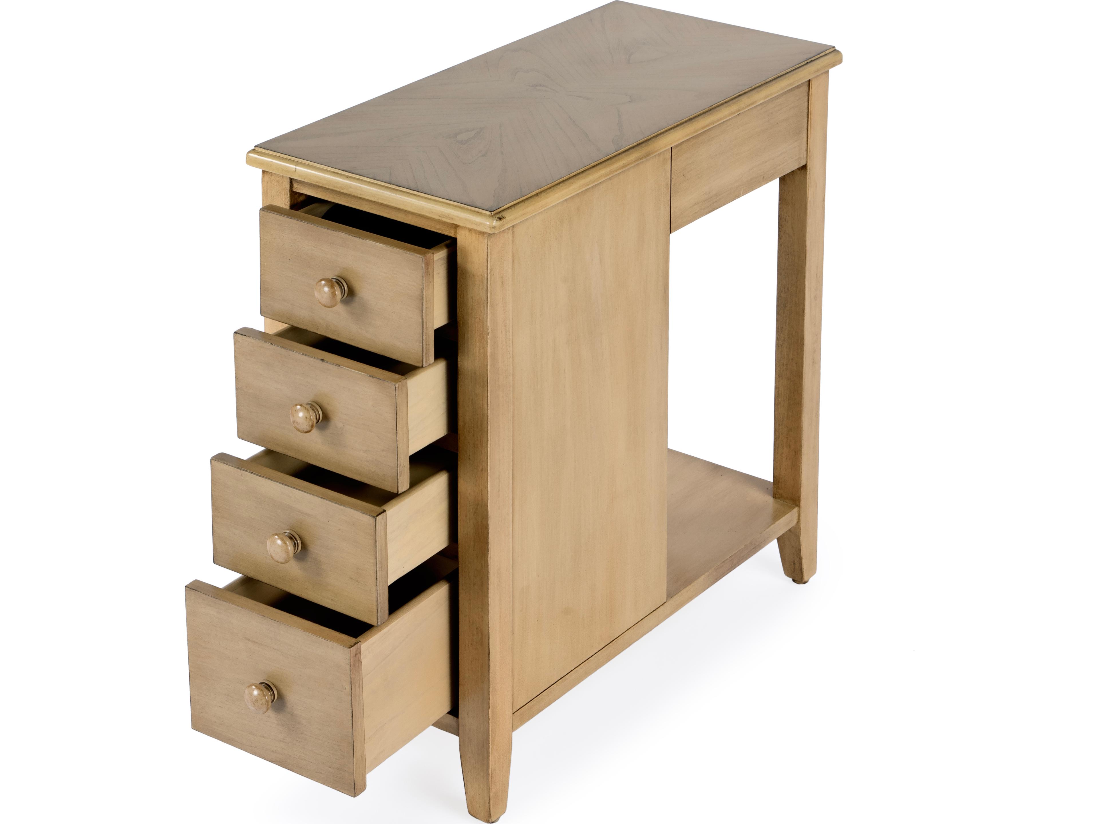 Butler Kelton Rectangular Wood Antique Beige End Table