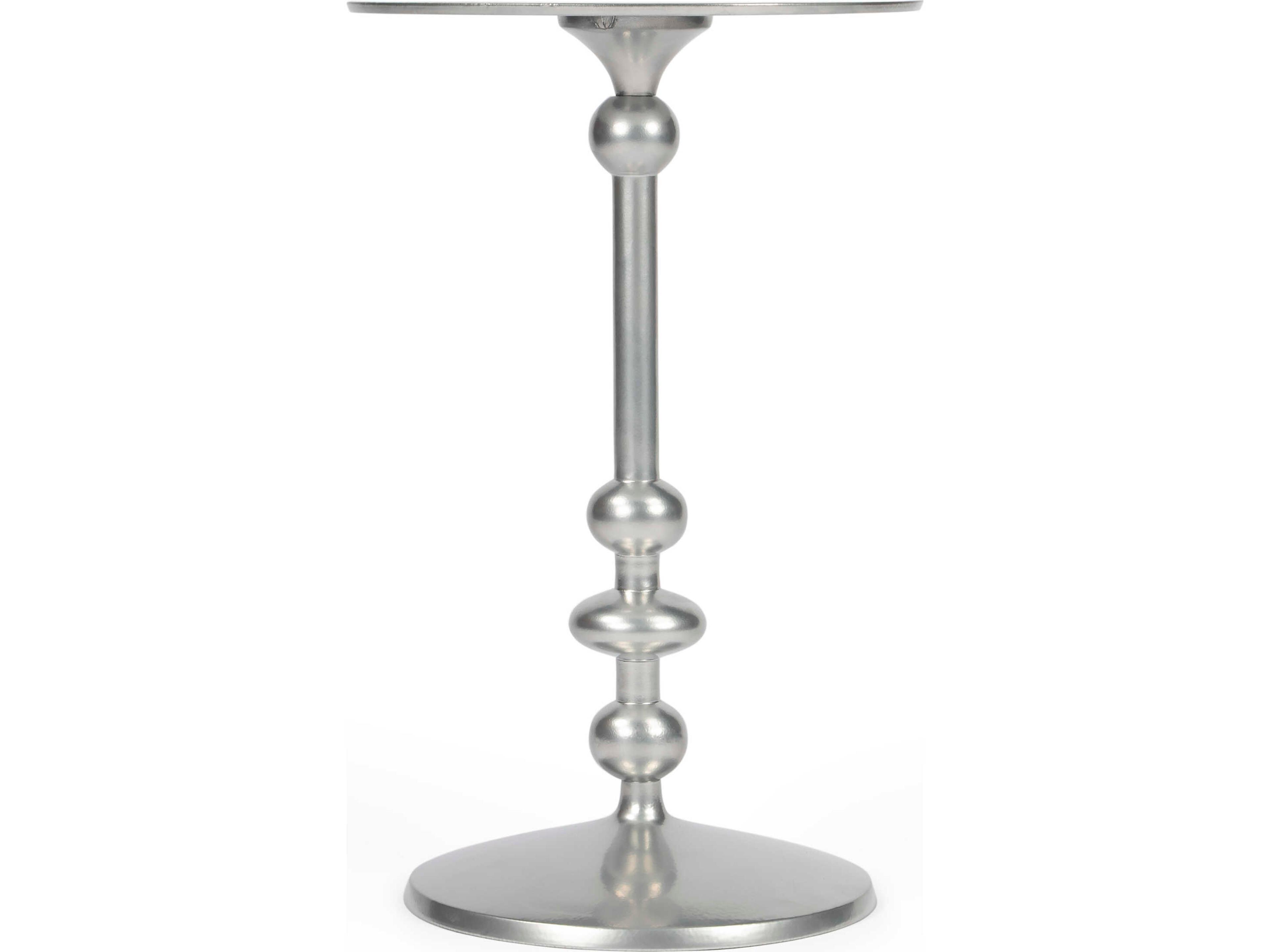 Butler Zora Round Metal Silver End Table