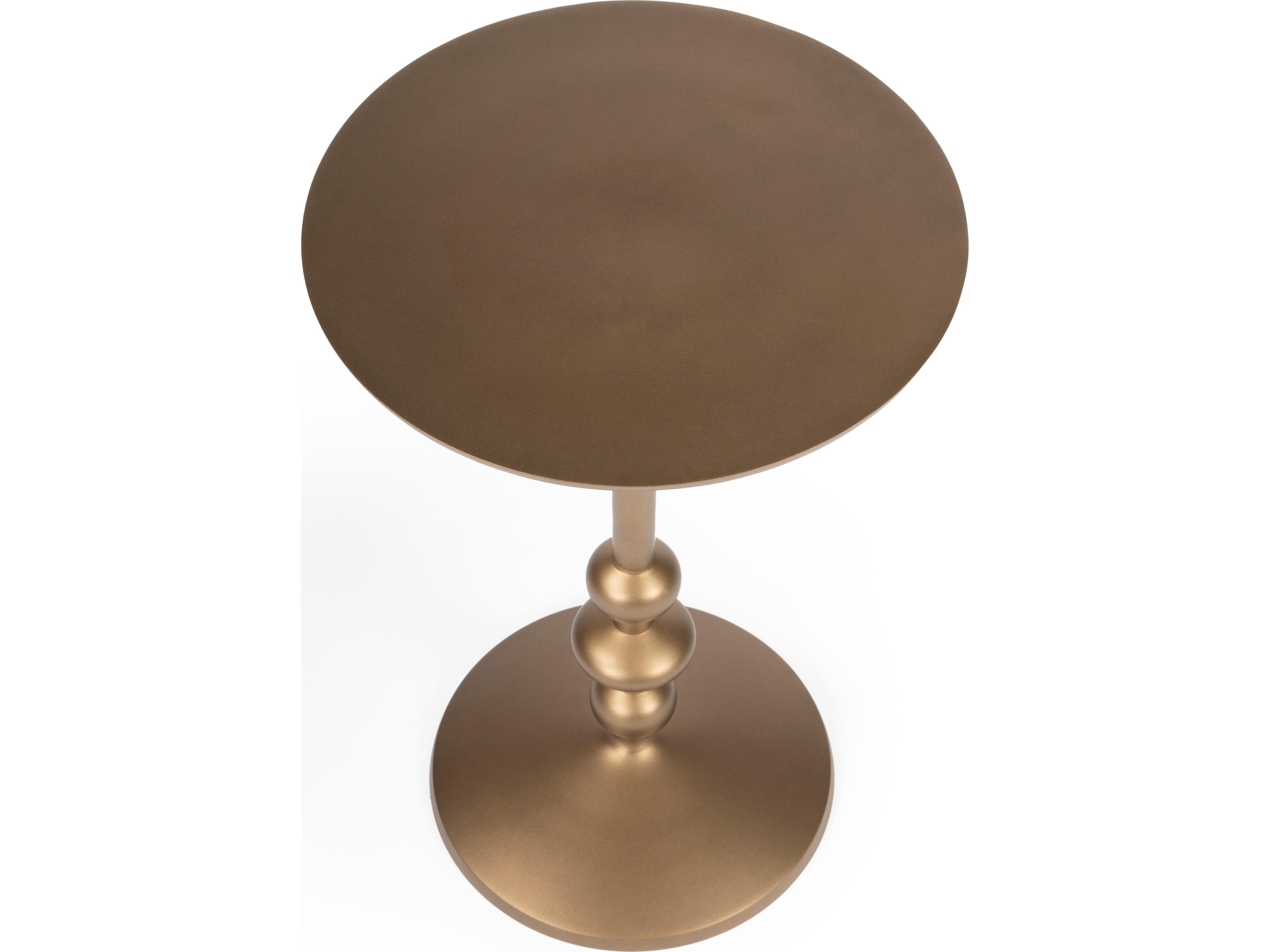 Butler Zora Round Metal Gold Powder End Table