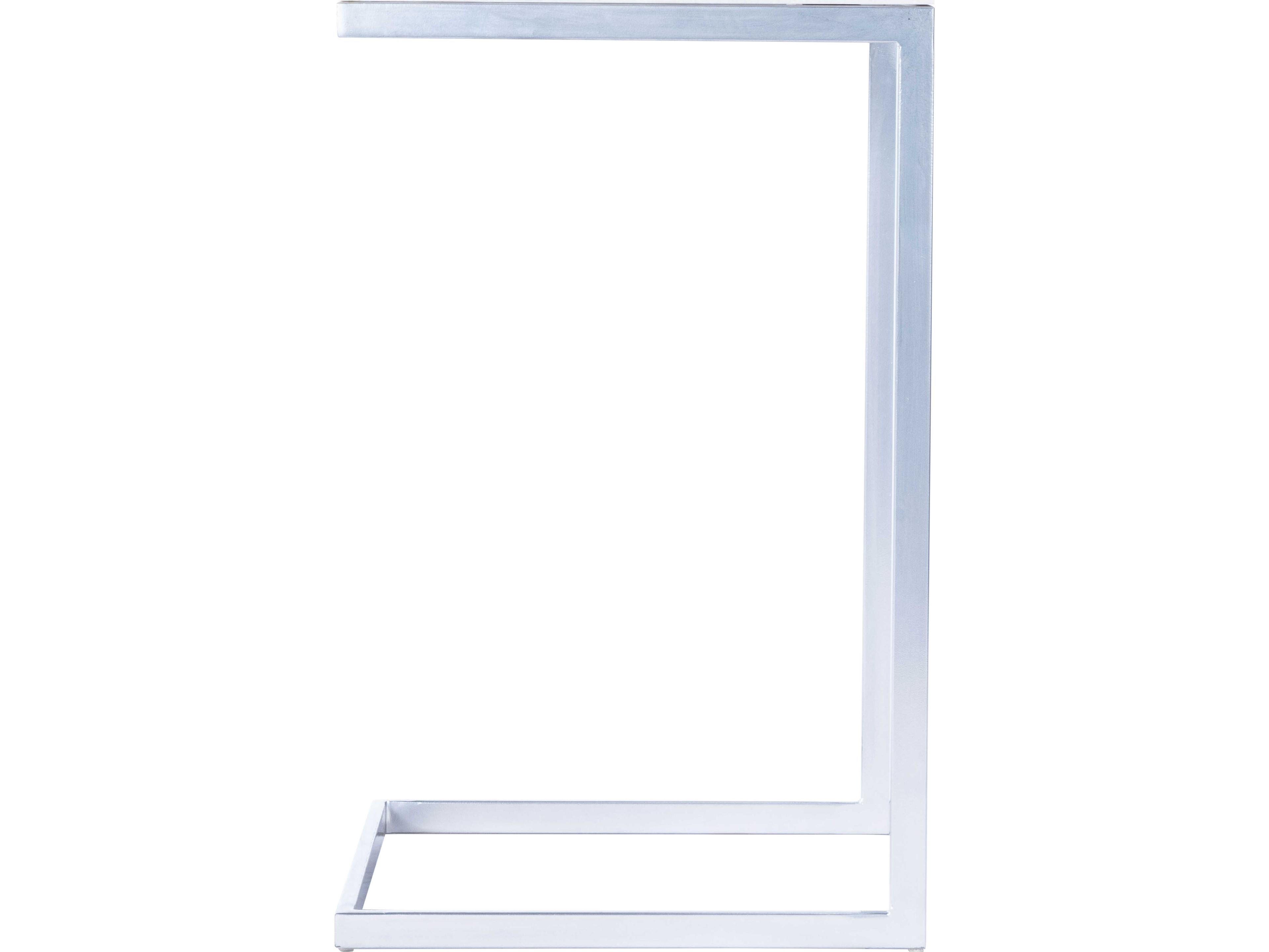 Butler Lawler Square Marble Silver White End Table