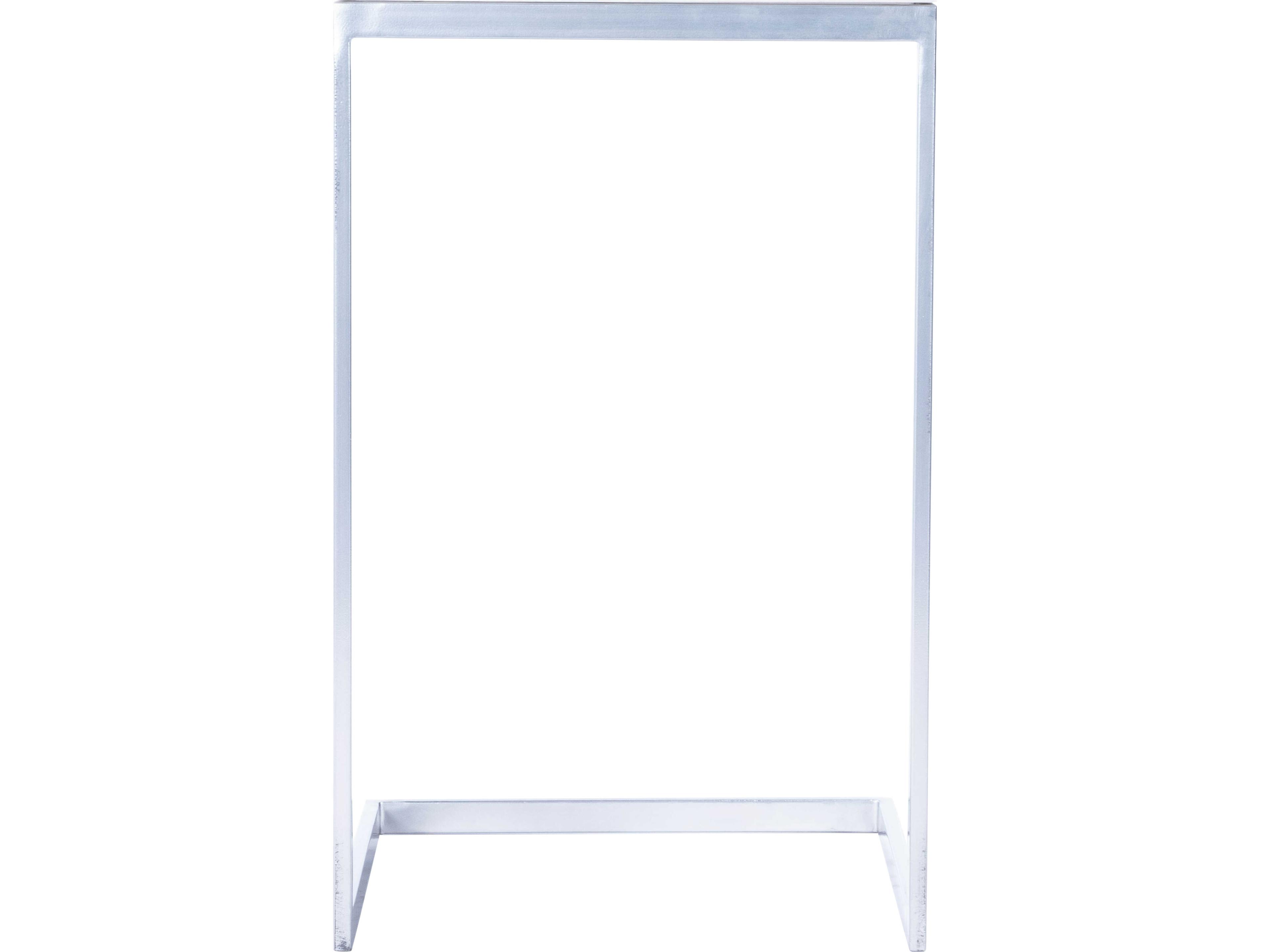 Butler Lawler Square Marble Silver White End Table