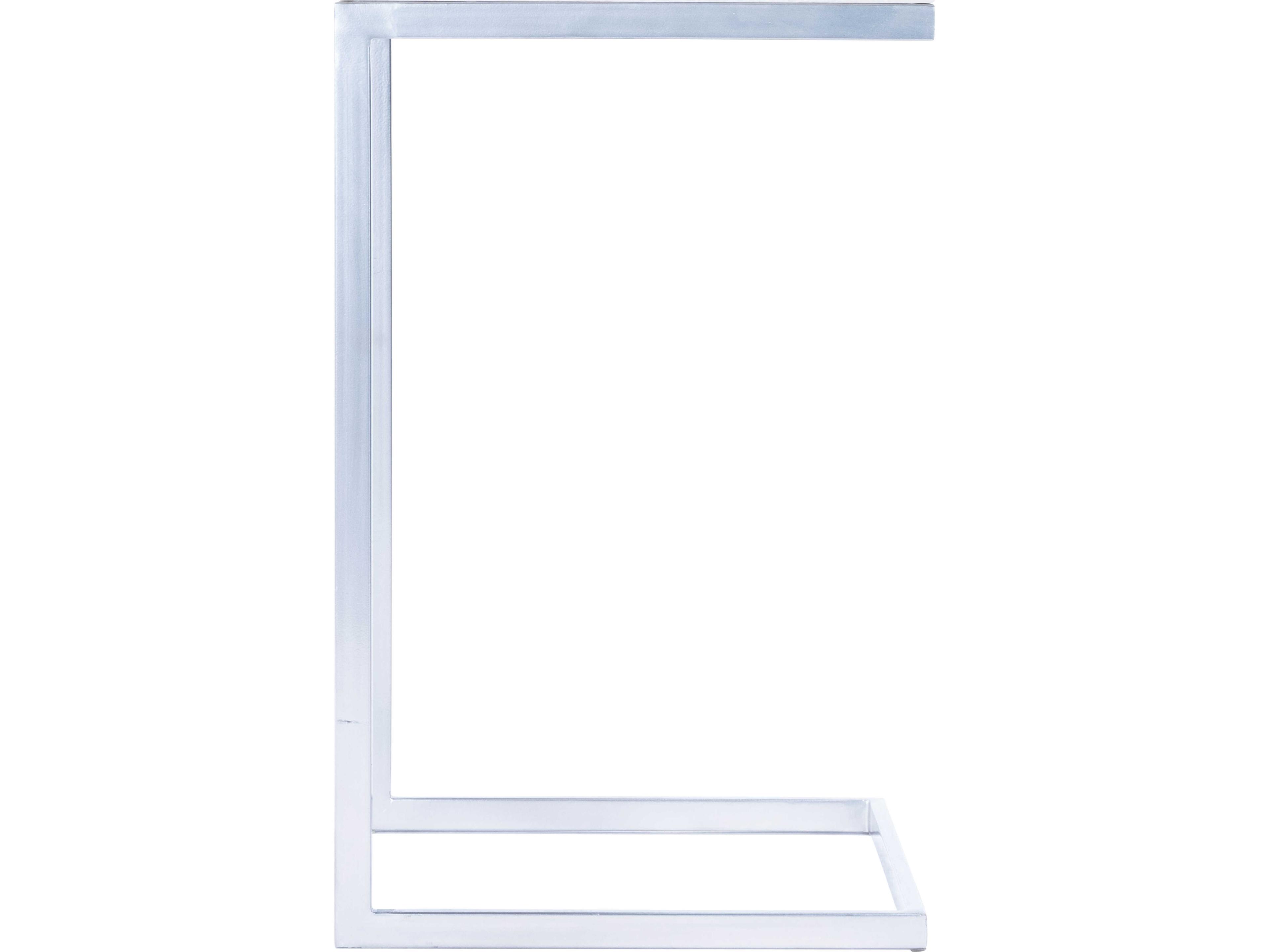 Butler Lawler Square Marble Silver White End Table