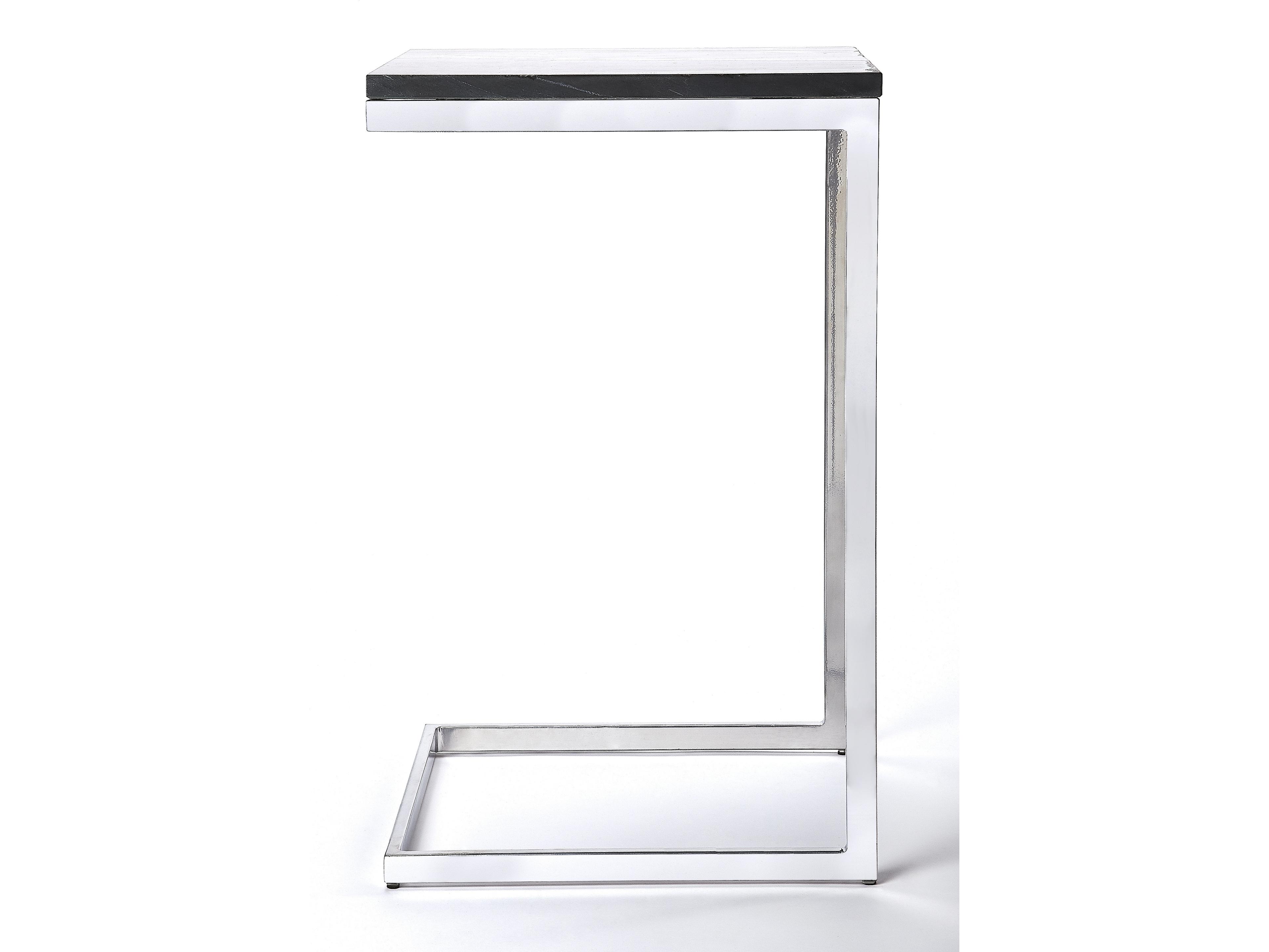Butler Lawler Square Marble Black Stone End Table
